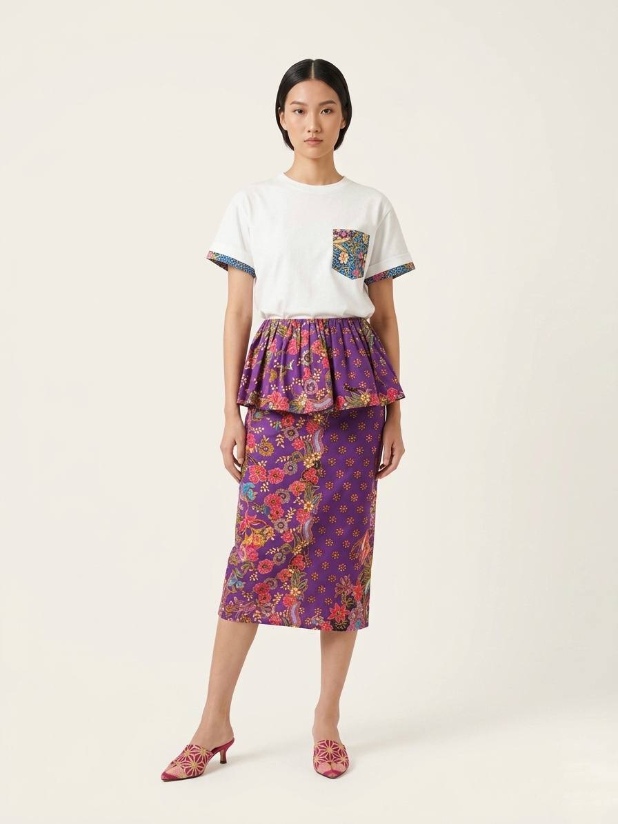 T8066 - Melur Peplum Batik Skirt