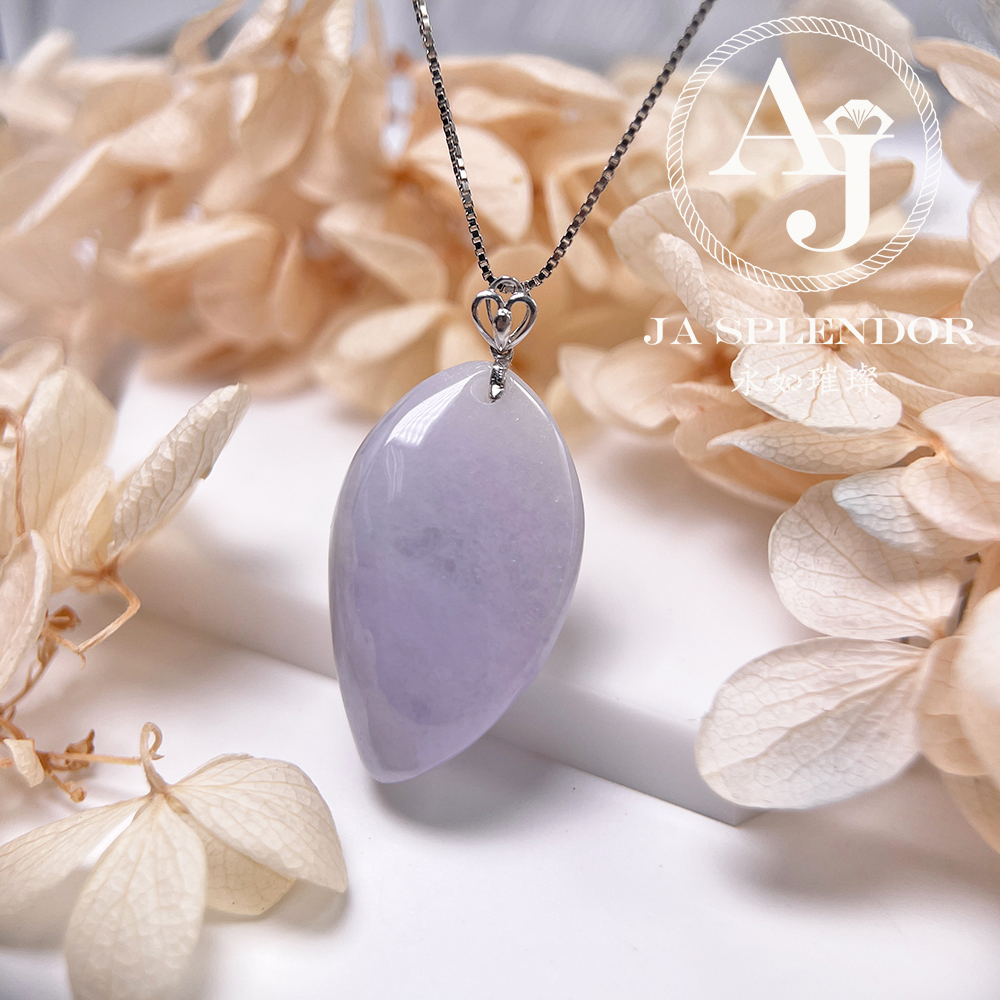 JNK-215 天然翡翠A玉 冰潤紫羅蘭隨形18K金吊墜