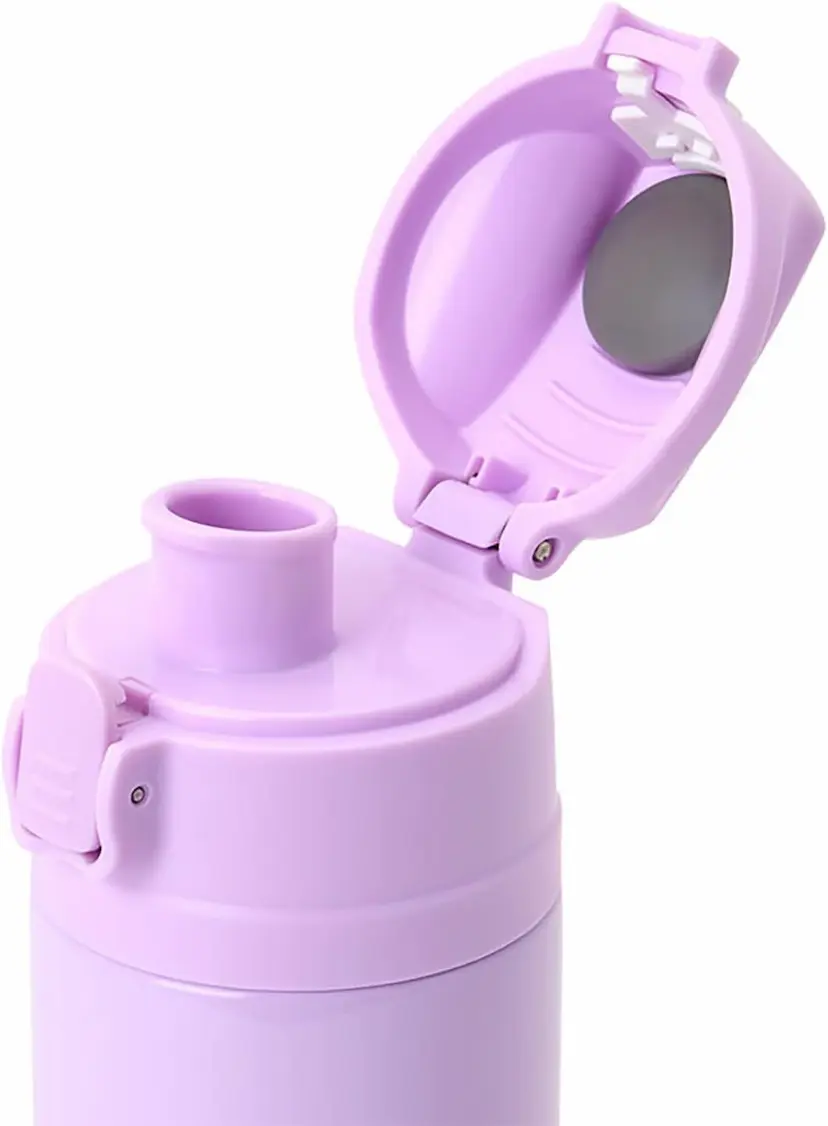 現貨🌸日本直送 |Sanrio Kuromi雙層真空不鏽鋼水瓶帶蓋（附軟墊保護套）470ml 