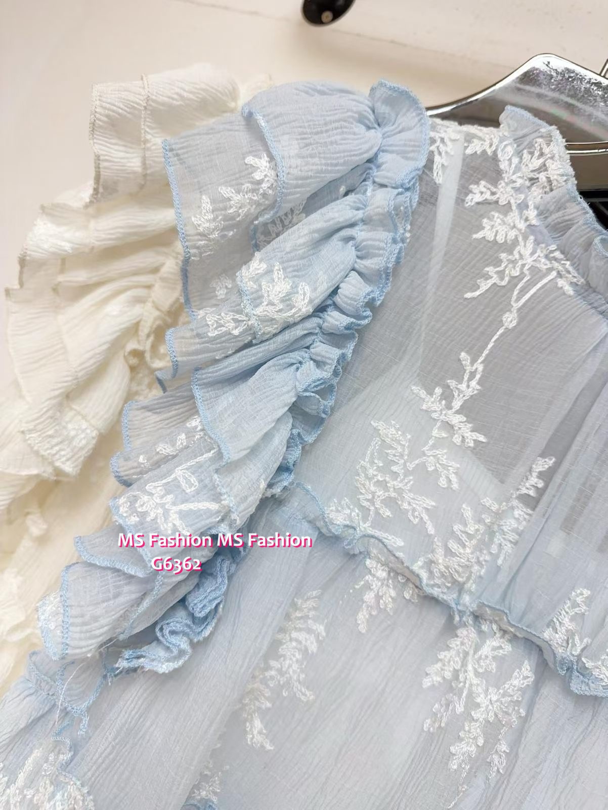 G6362 花花ruffle top set