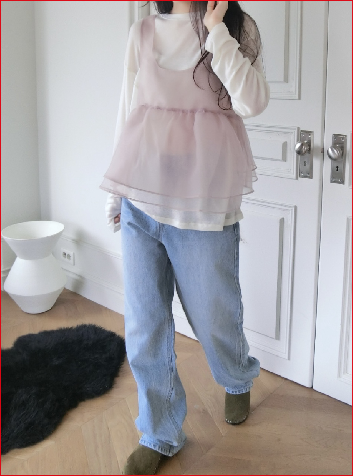 【突發開團． 26 S/S 新色入】 漆黑中的螢火蟲～薄紗大蝴蝶2-ways外搭背心 SF0004