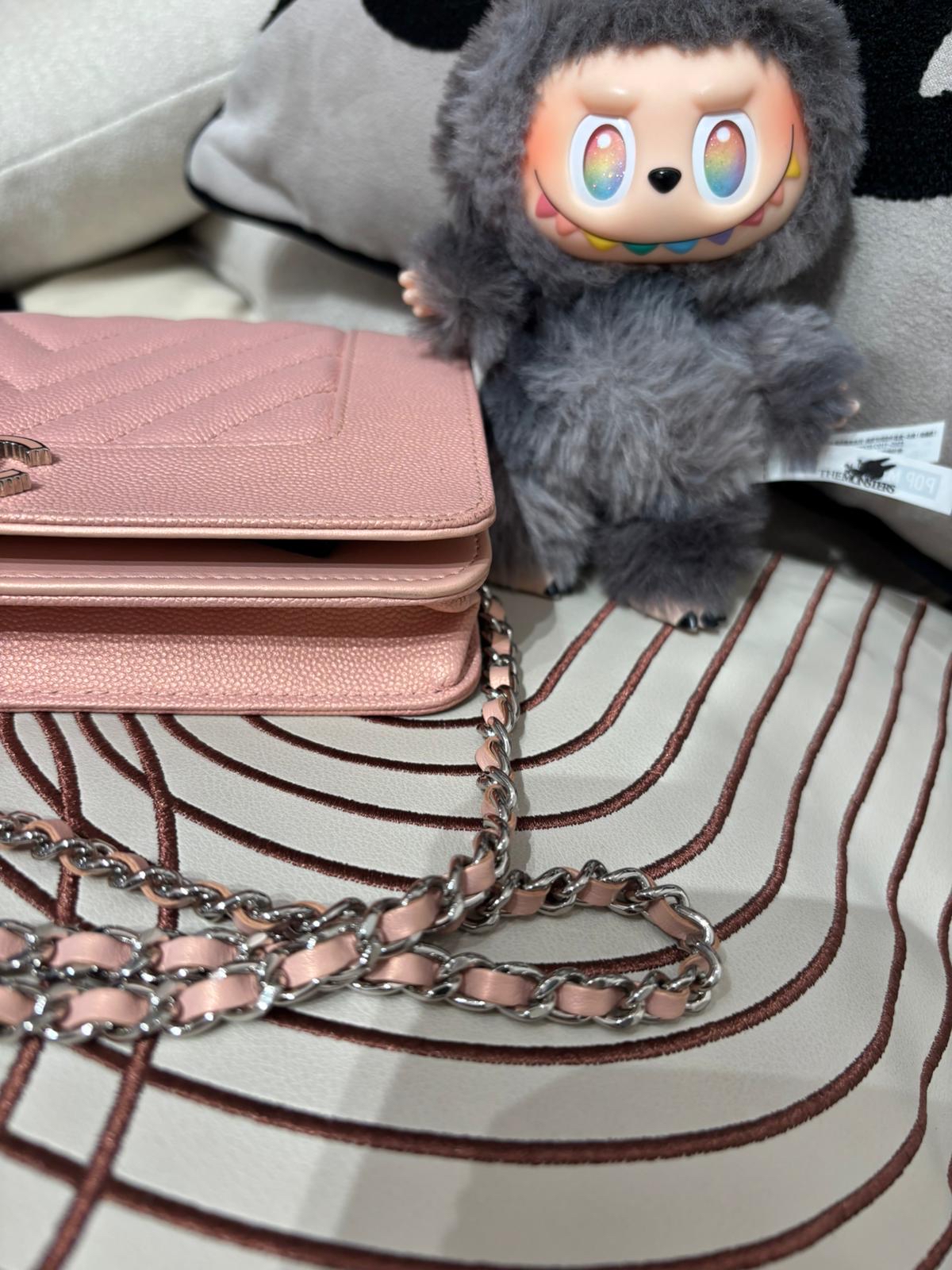 Chanel wallet on chain A93749,荔枝牛皮 100%Authentic ,95%new ✅收據副本✅29card✅ dust bag✅盒