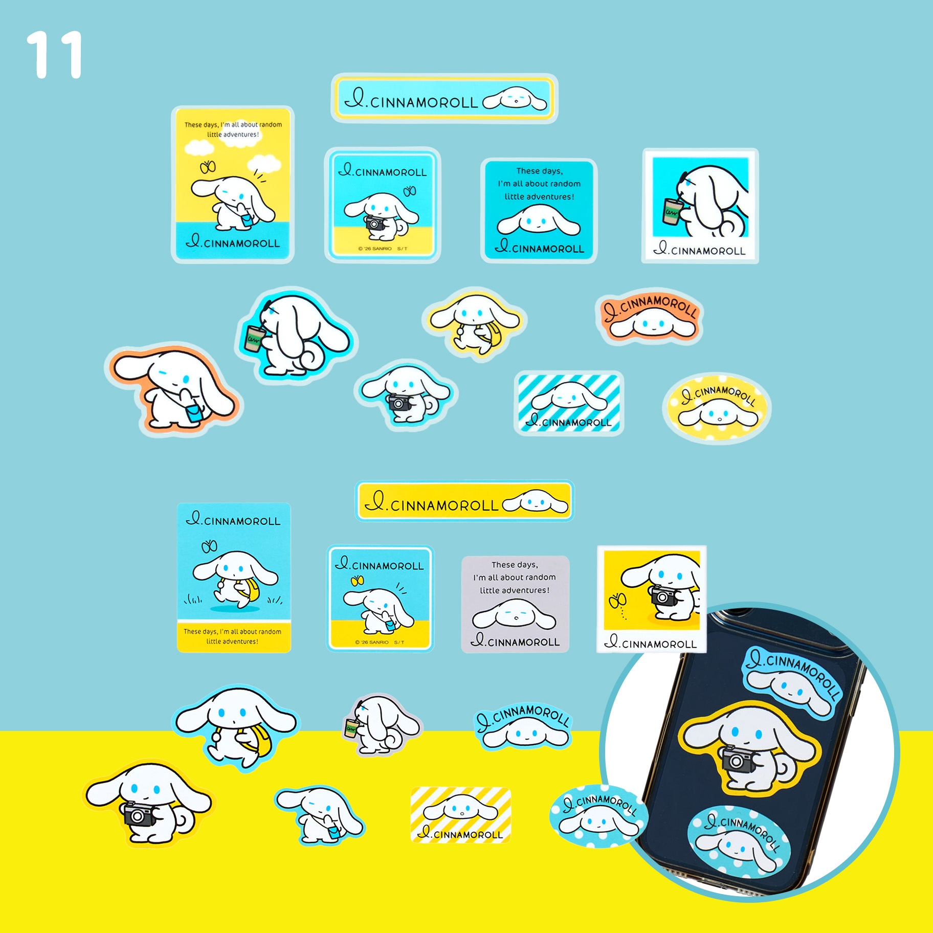🌸 【預訂】I love Cinnamoroll series - No.11-Sticker Set