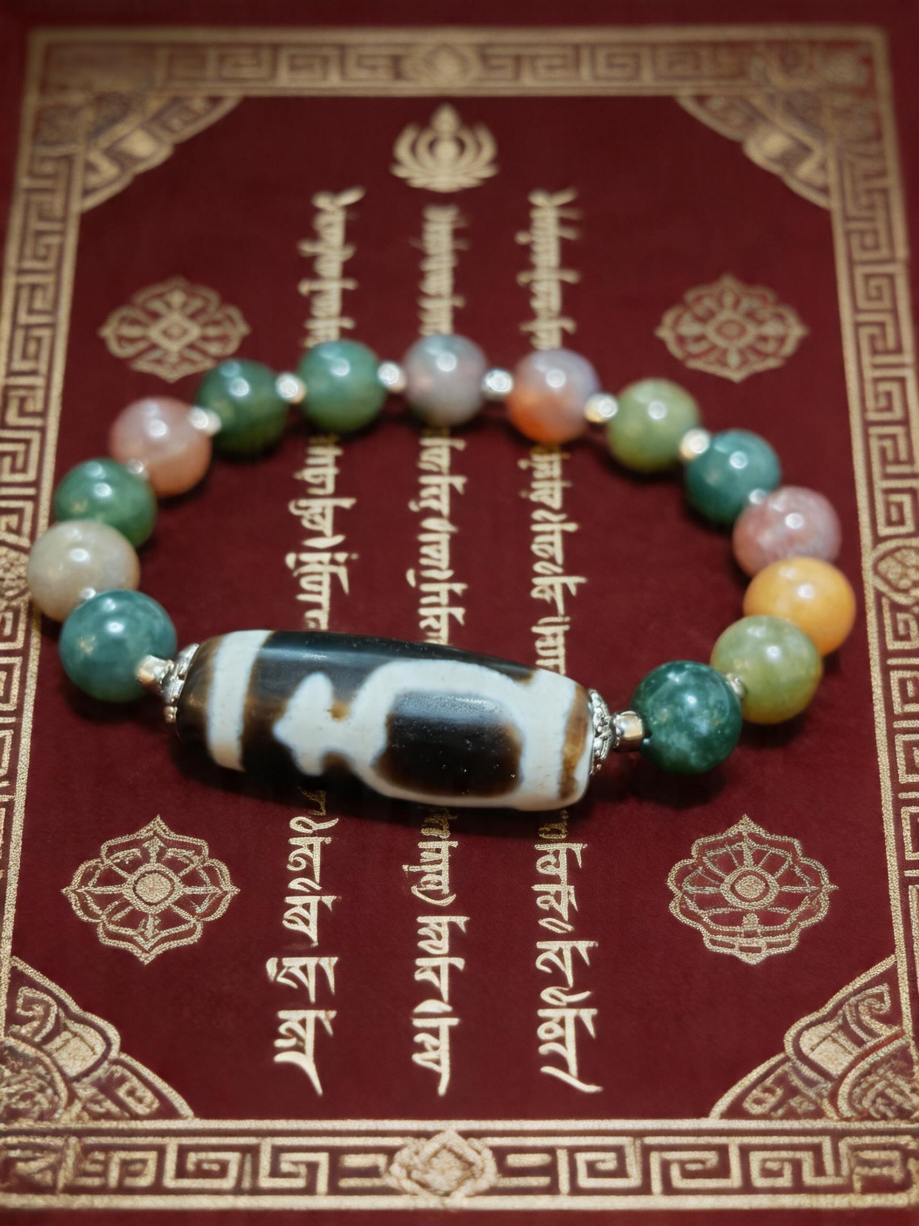 「黑白寶瓶天珠」26023