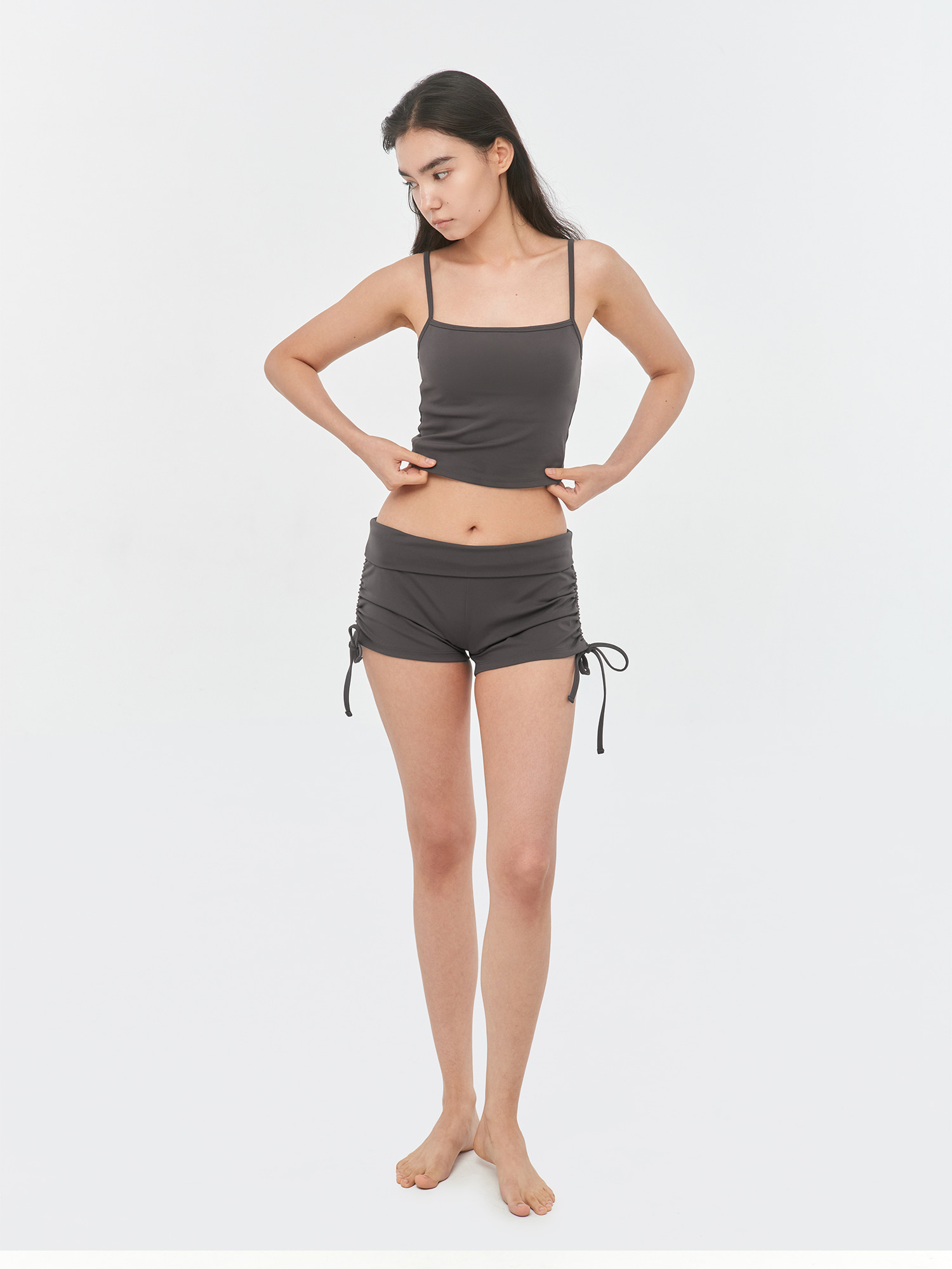 【束帶短褲】預購_Side shirring Short leggings by Conch