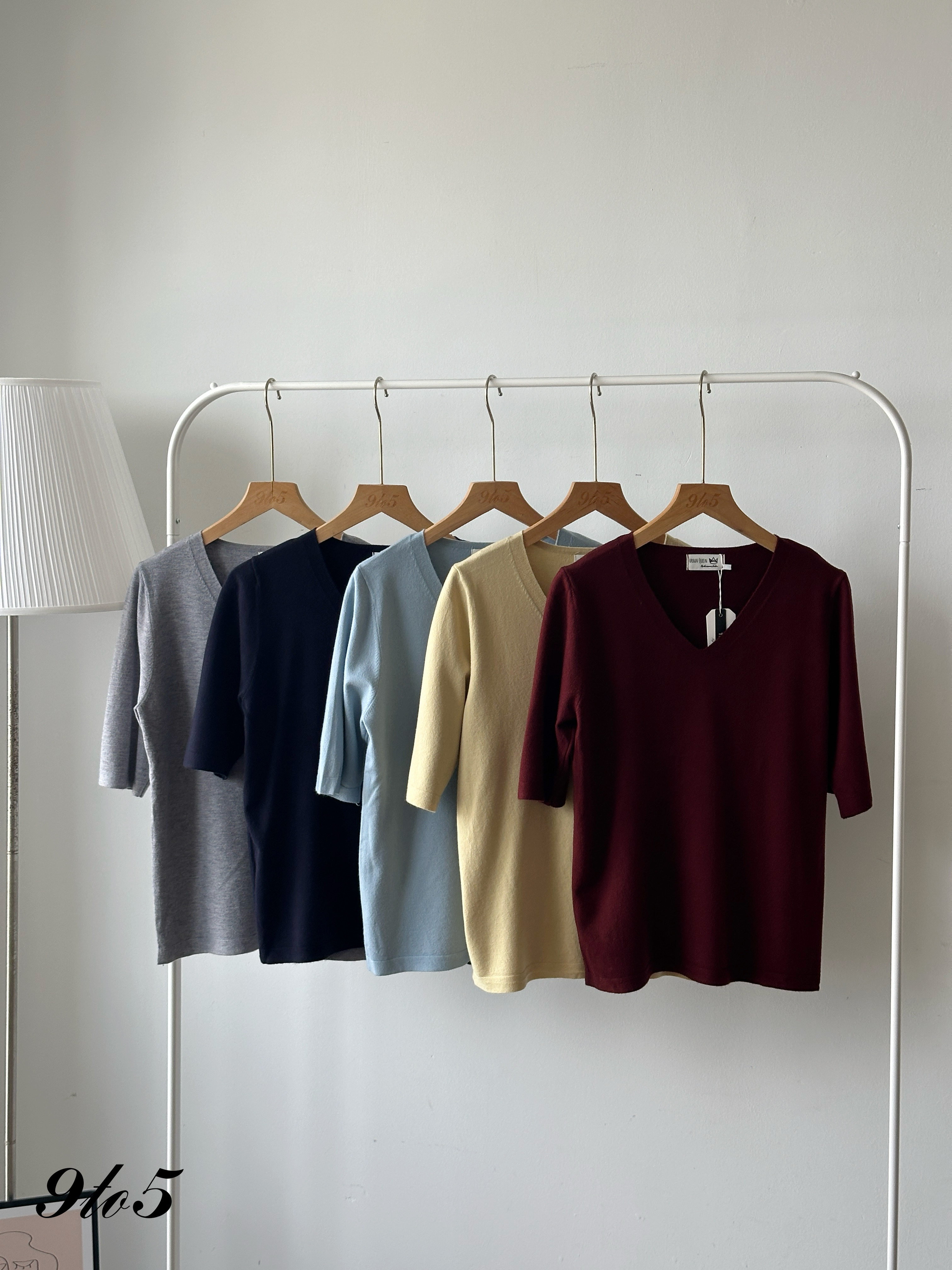 T4253 V Neck Knit Top - 5 Colors 