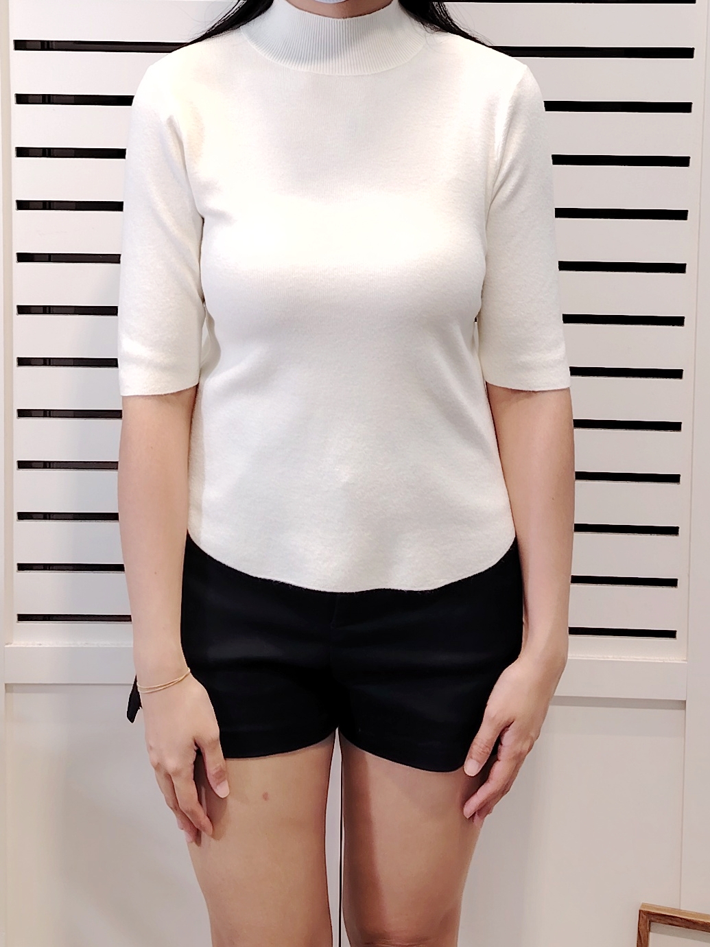 S658 High Neck Short Sleeve Knit Wear