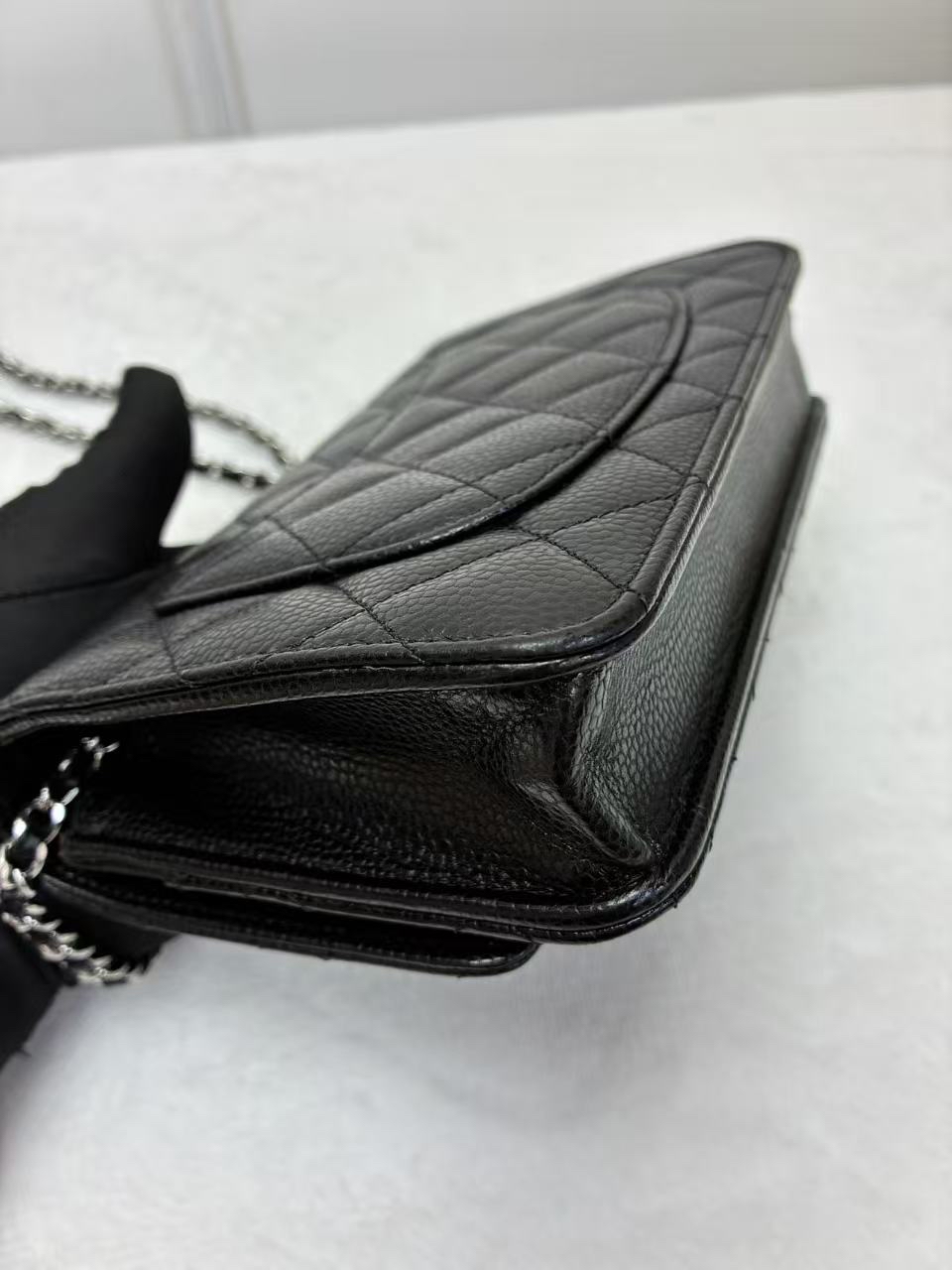 Chanel香奈兒 WOC黑銀荔枝皮.Fullset 附送護袋三寶