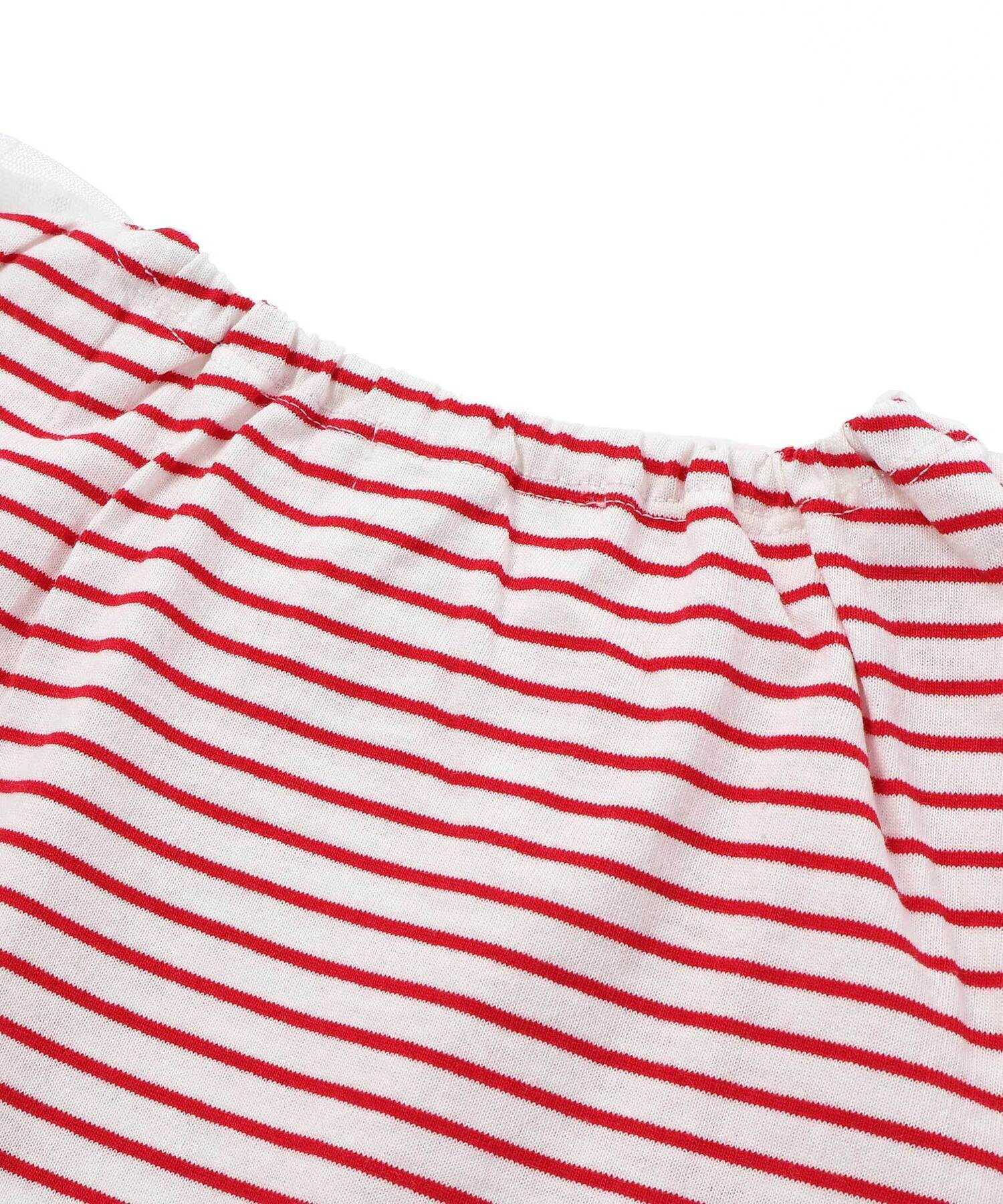 🇯🇵預訂 日本直送🇯🇵Slap Slip x Swimmer x Sanrio系列兩色人物印花亮片愛心蕾絲荷葉邊領口條紋短袖上衣