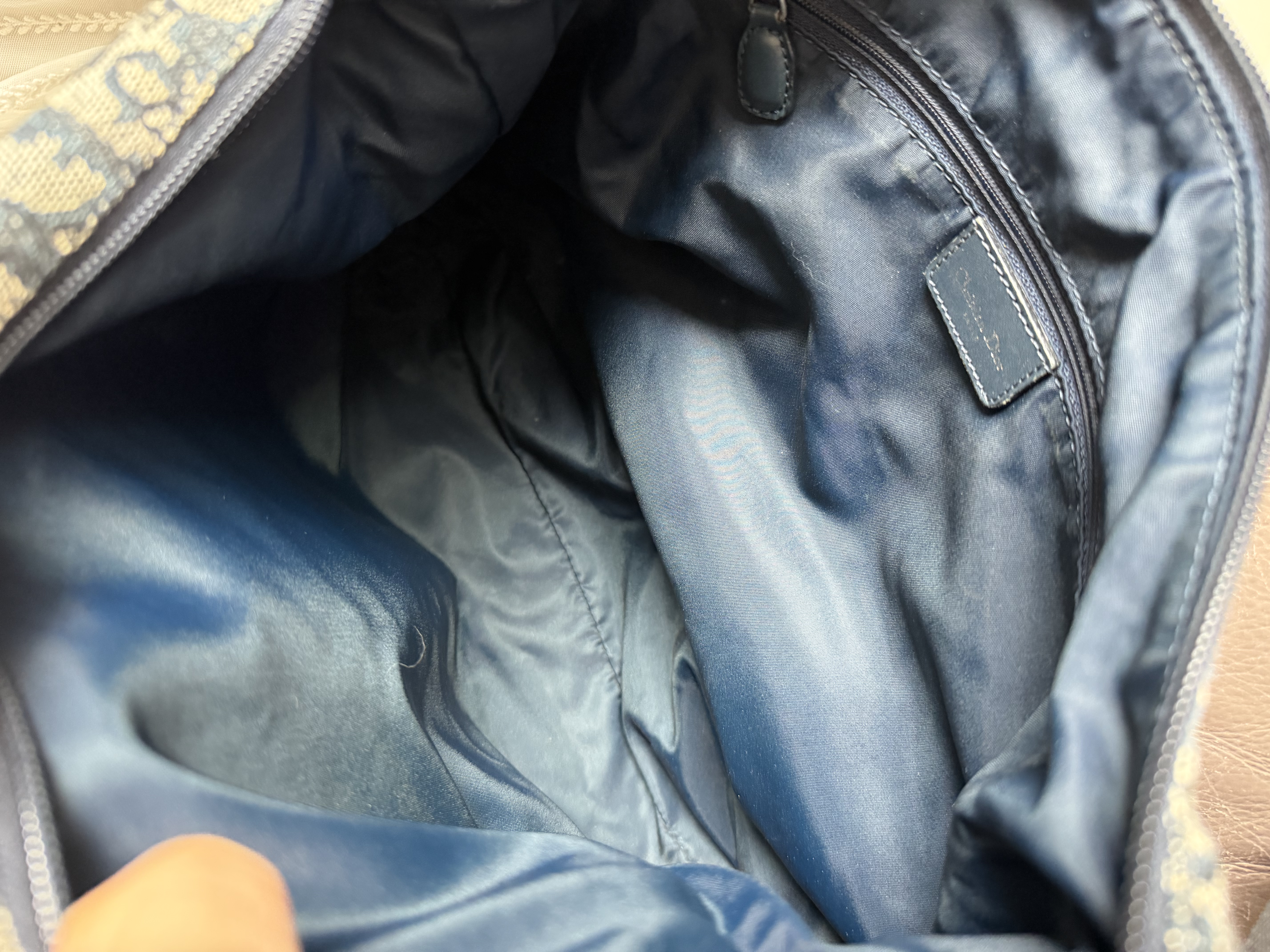 vintage dior navy monogram messenger bag