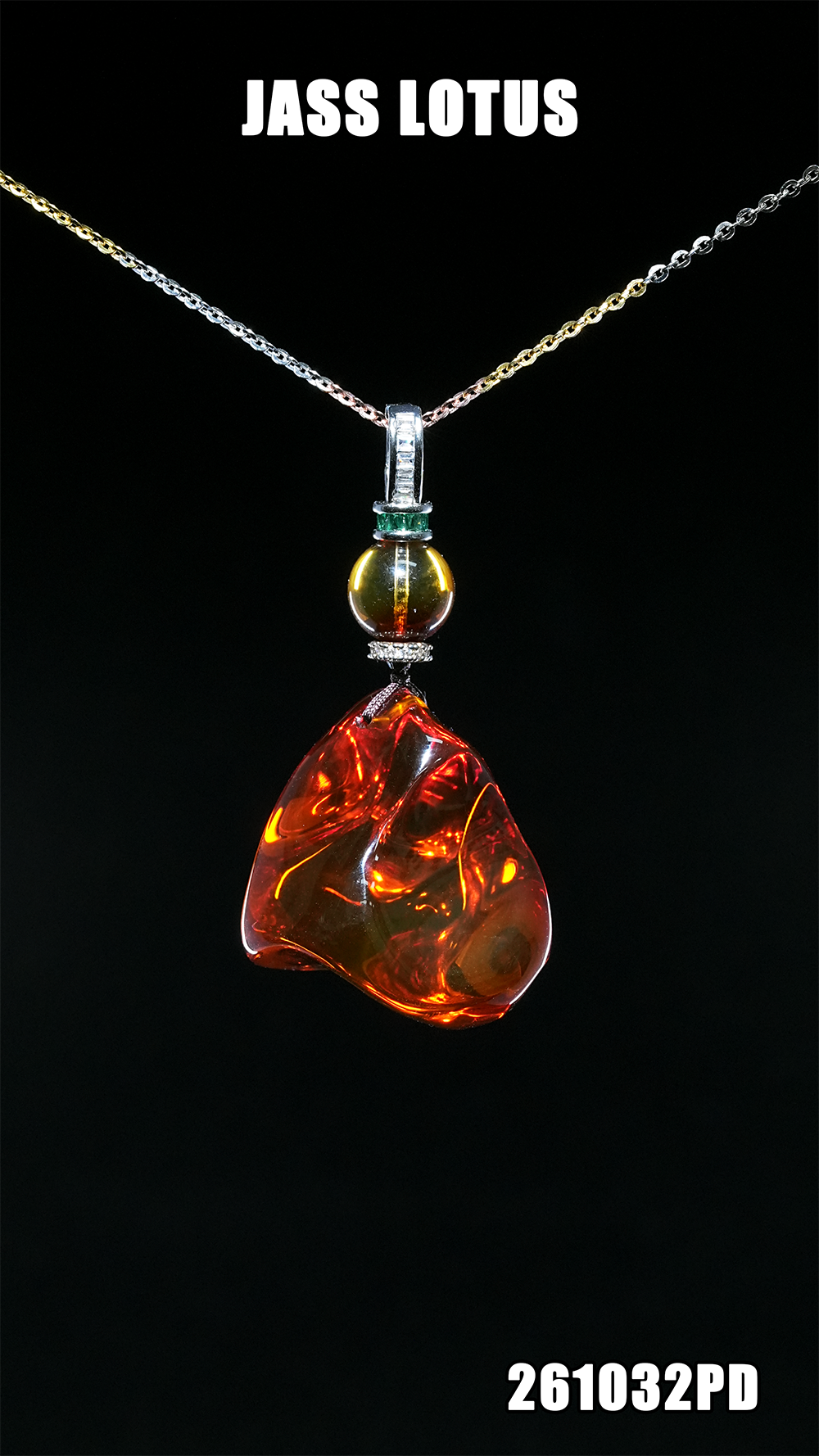 緬甸天然琥珀血珀隨形吊墜