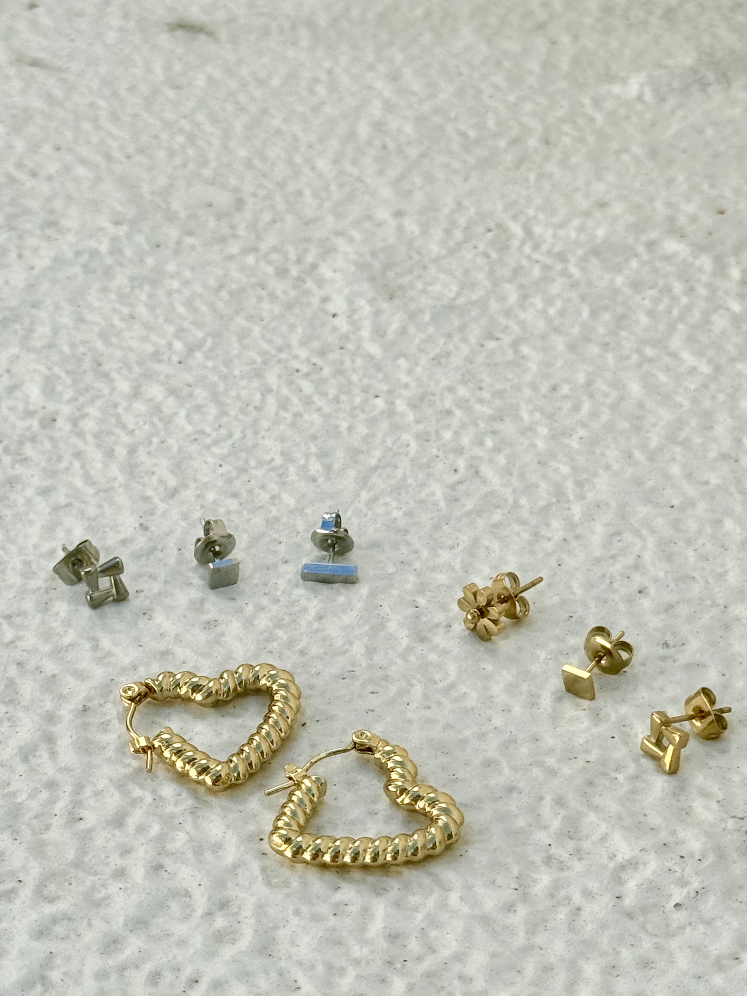 Sliver square stainless earring