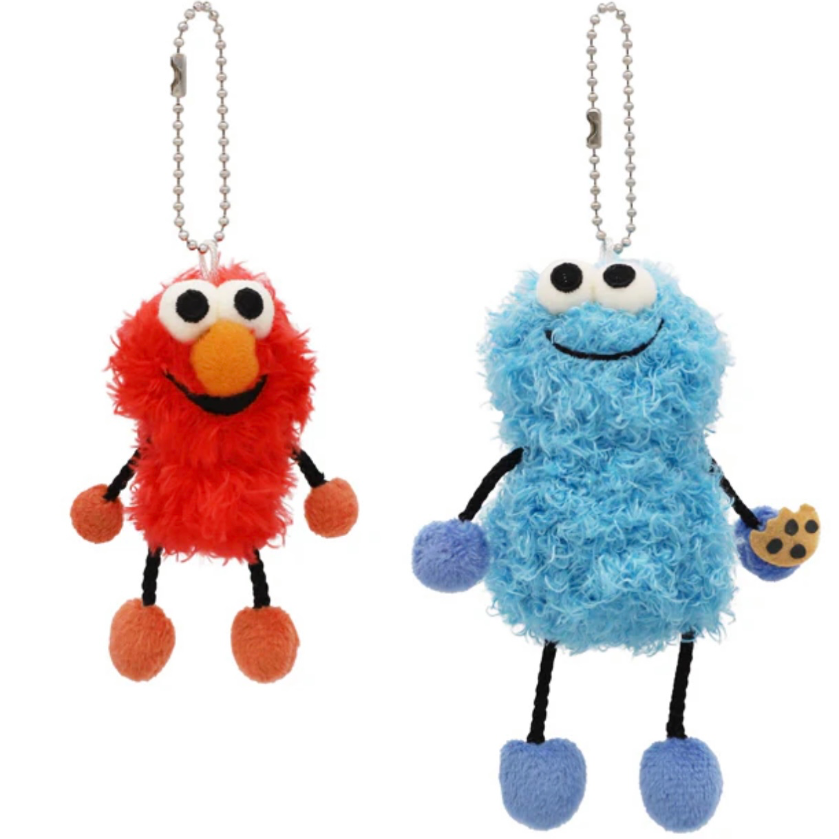 Elmo/Cookie Monster Mascot Keychain Set (2 pieces)