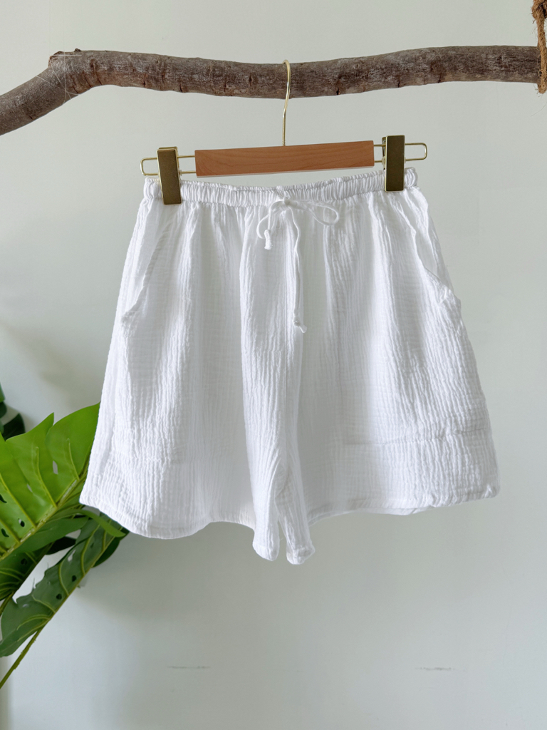 森系简约纯棉短裤