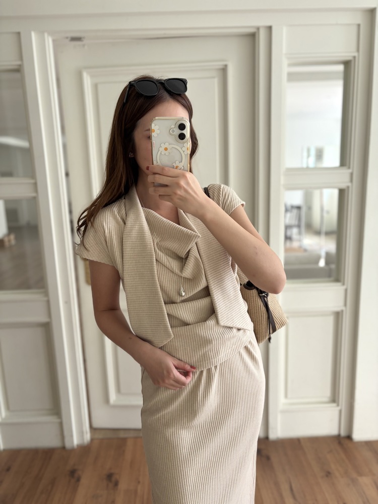 Softy Tie Detail Set (Nude Beige)
