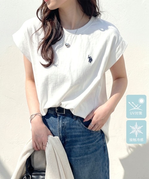日本直送 限時優惠中  US POLO ASSN。 x GeeRA 合作！ 【清涼觸感 & 防紫外線】功能性法式袖Tee