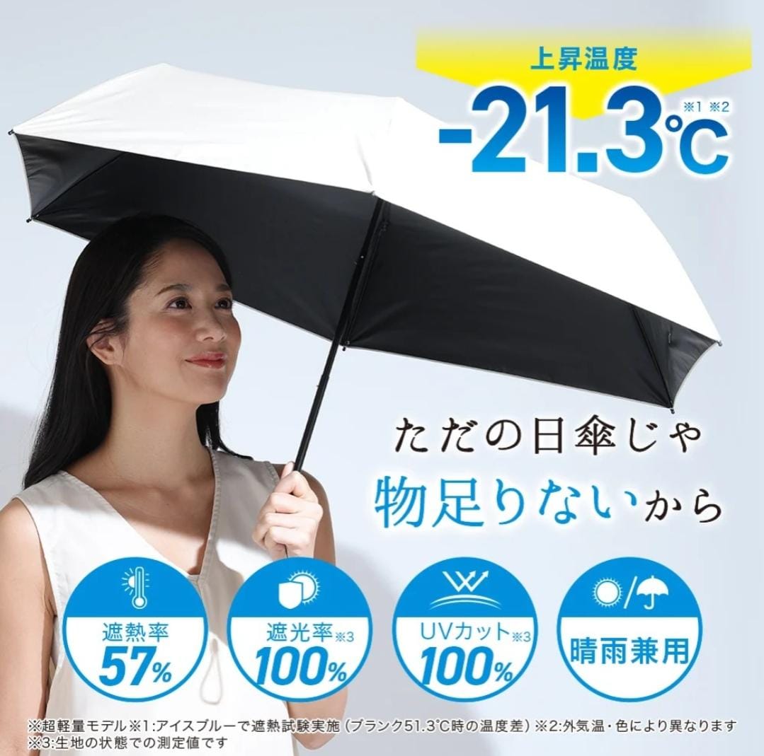 2026日本最新版protectu-21.3度超輕量 遮光隔熱防曬UV防中暑 體感降溫晴雨兼用縮骨遮短雨傘 Compact Foldable