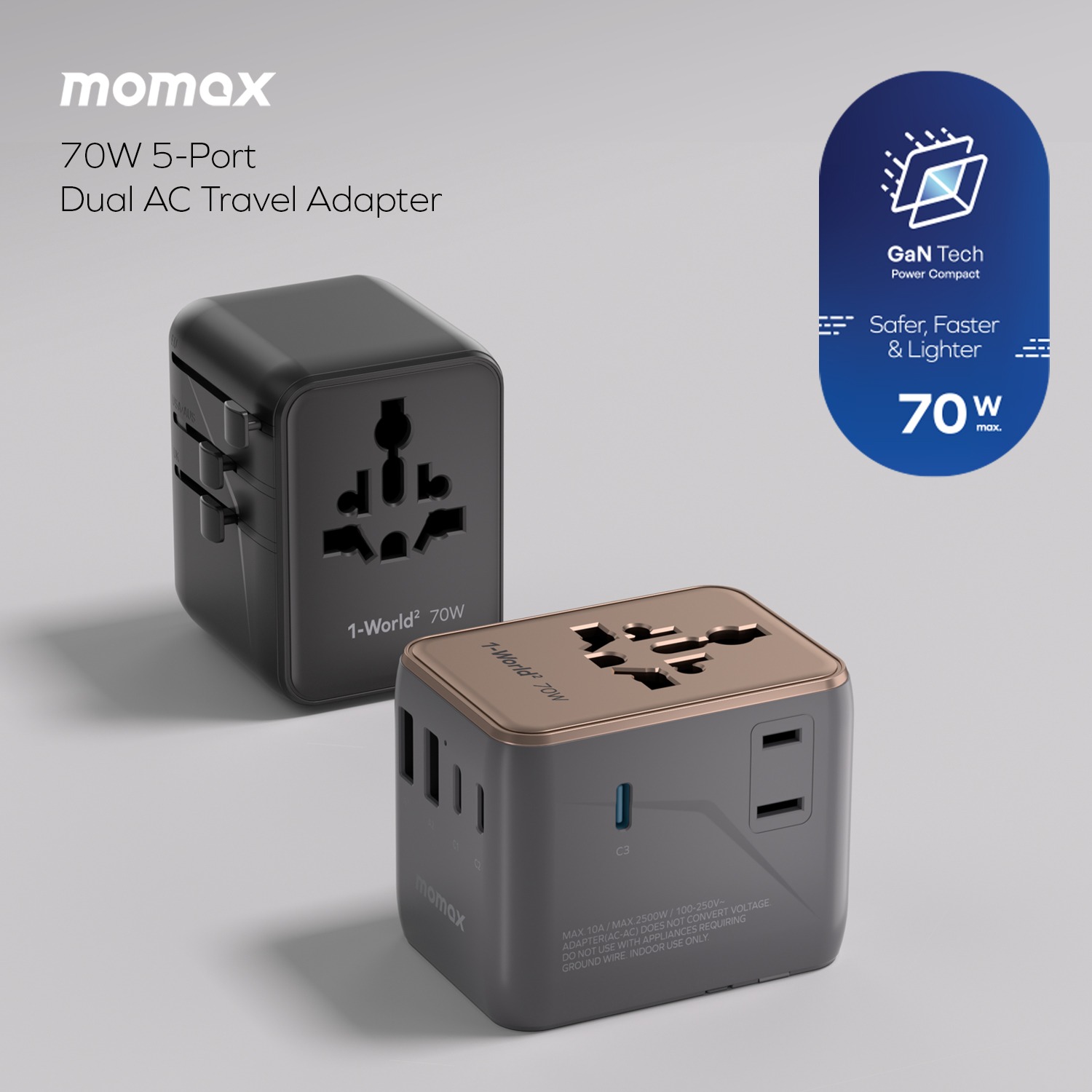 momax 70w 5Port (3 USB-C,2 USB)