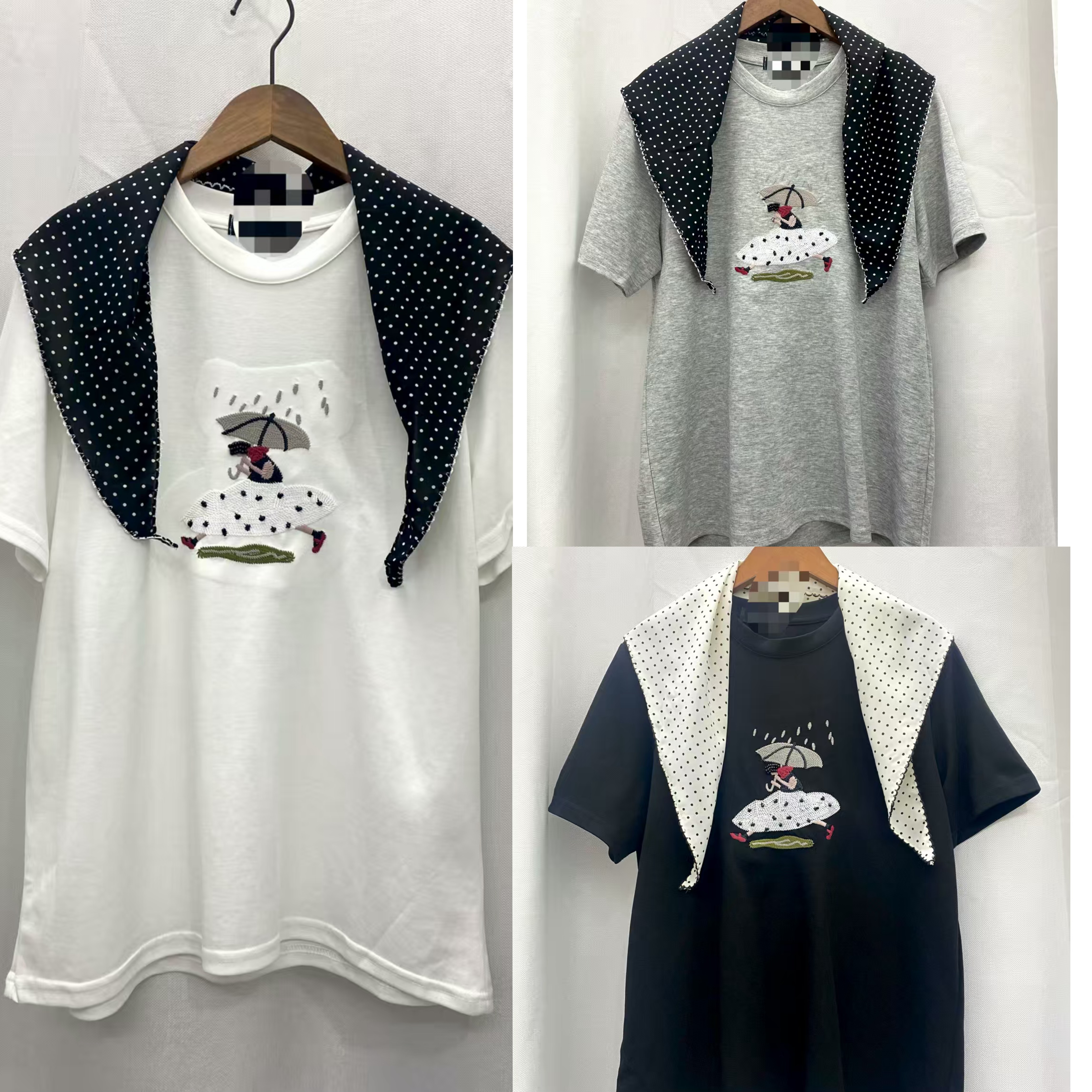 Tee + 波點巾 Set