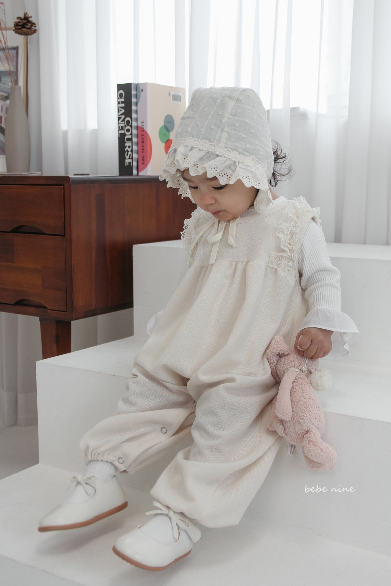 🌸預訂 韓國直送🌸🇰🇷Bebenine兩色蕾絲花邊後背蝴蝶結綁帶背心連身褲