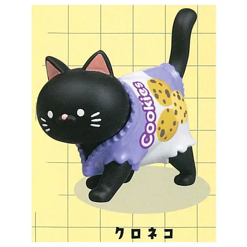 🇯🇵日版 QUALIA 日本零食袋 貓咪 OKASHI NA KONEKO 扭蛋 クロネコ 黑貓