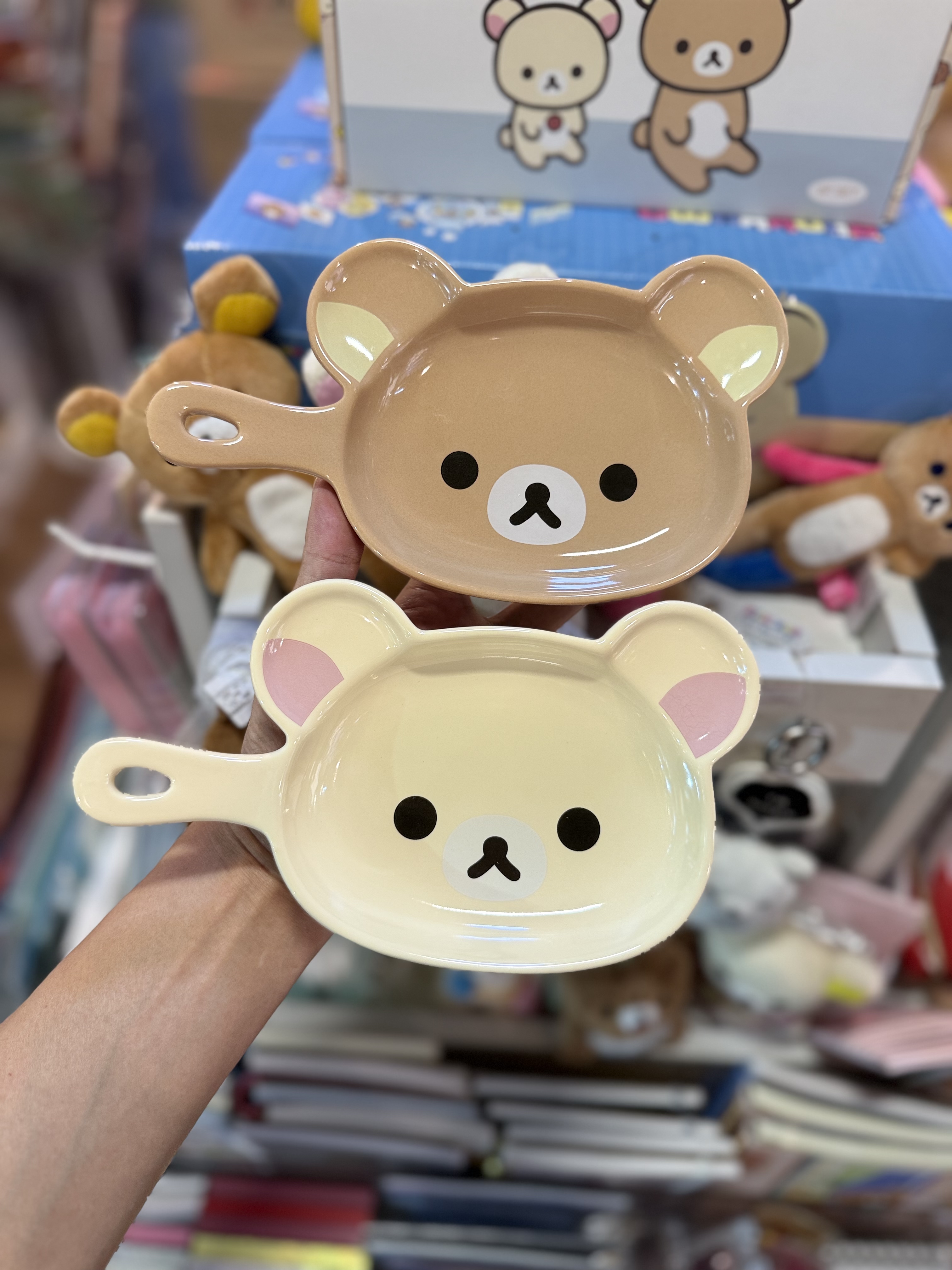 《預訂貨品》全新韓國限定 Rilakkuma手柄陶瓷碟仔套裝 （1套2個。1啡熊1白熊）