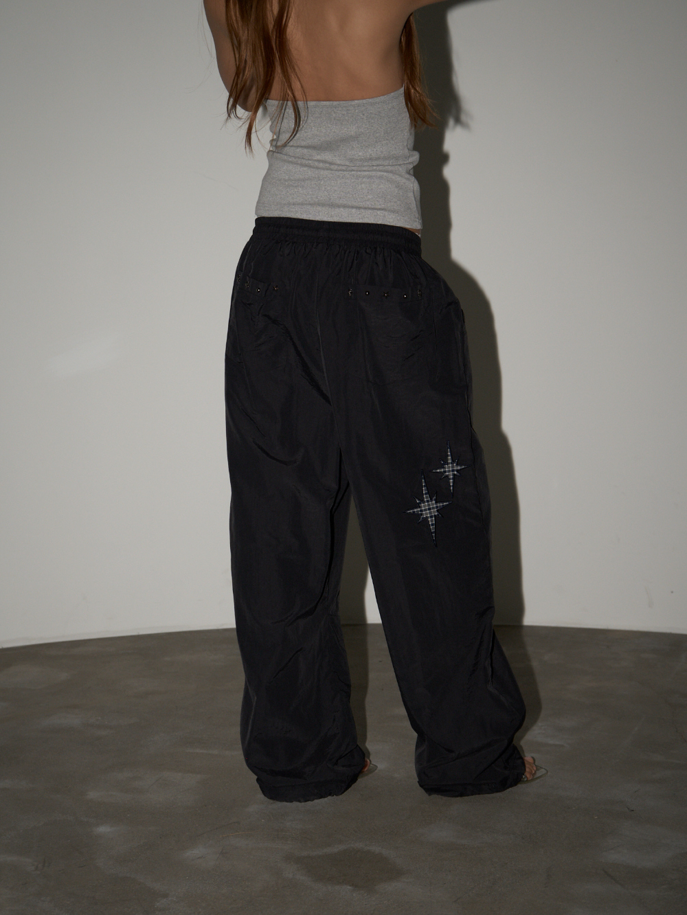 Star Embellished Nylon Pants