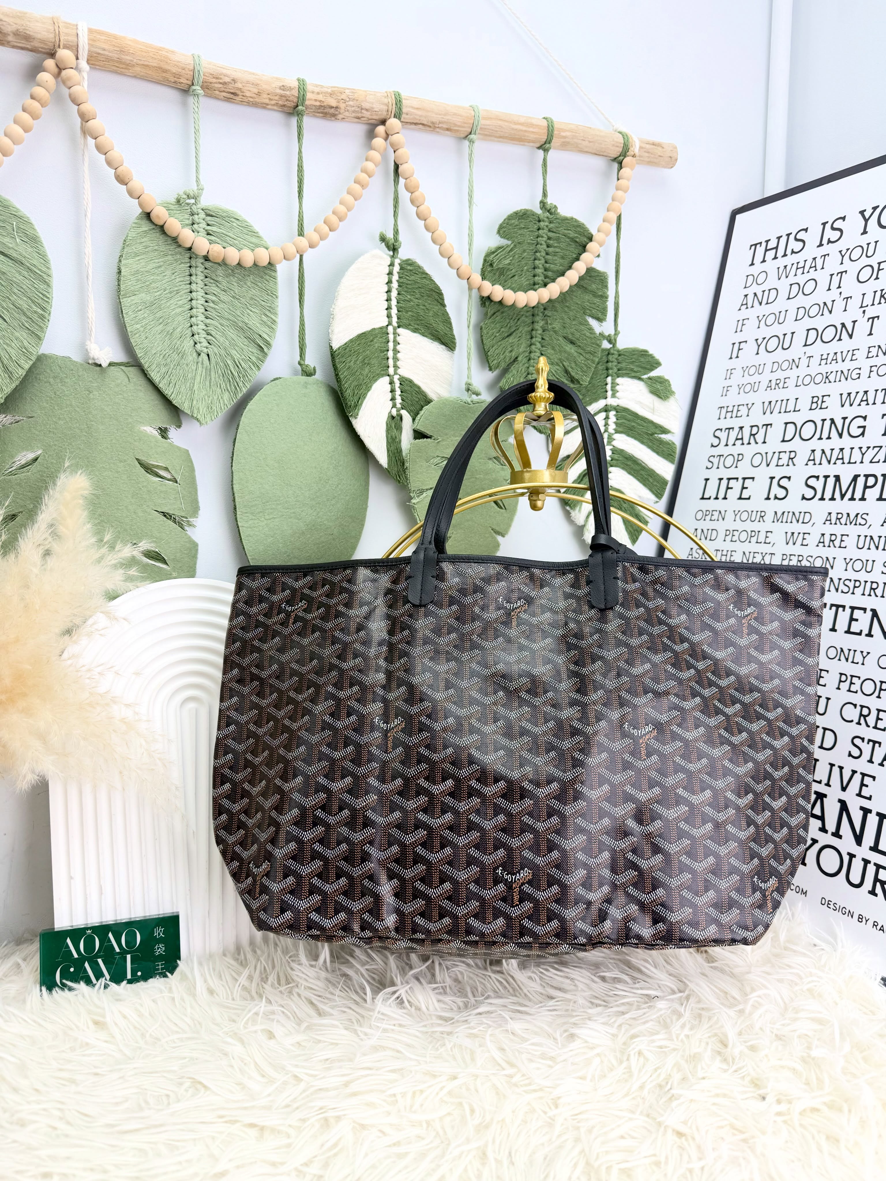 Goyard👜 PRE OWNED🖤black saint Louis pm size 有塵袋🛍️