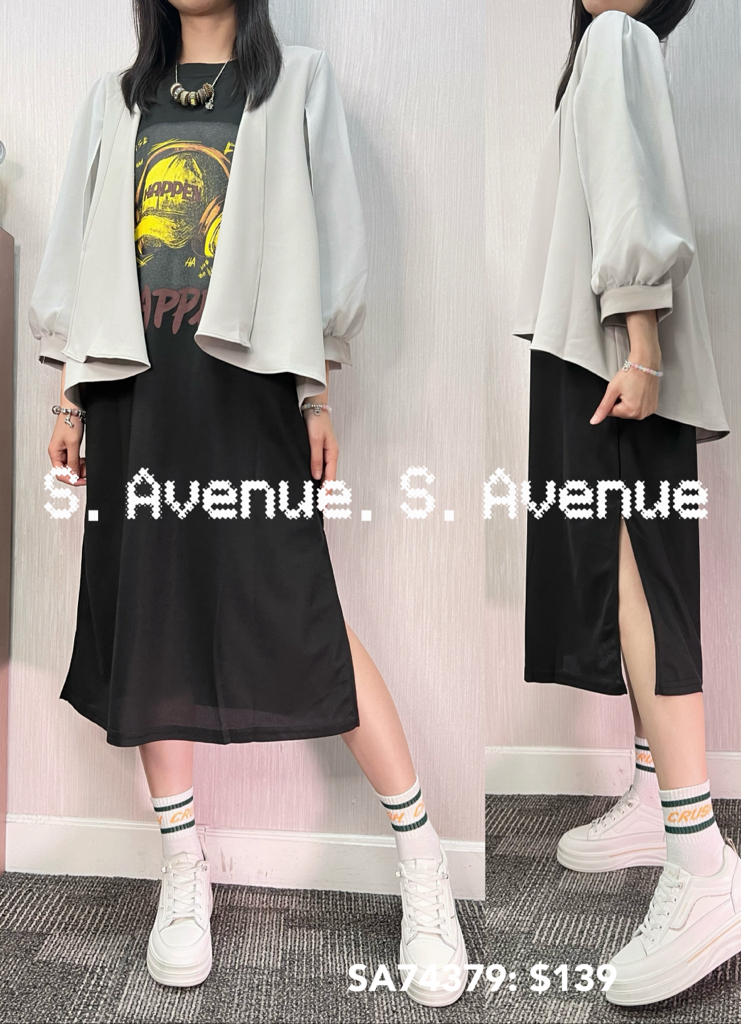 SA74379: 中袖袖有紗反領外套