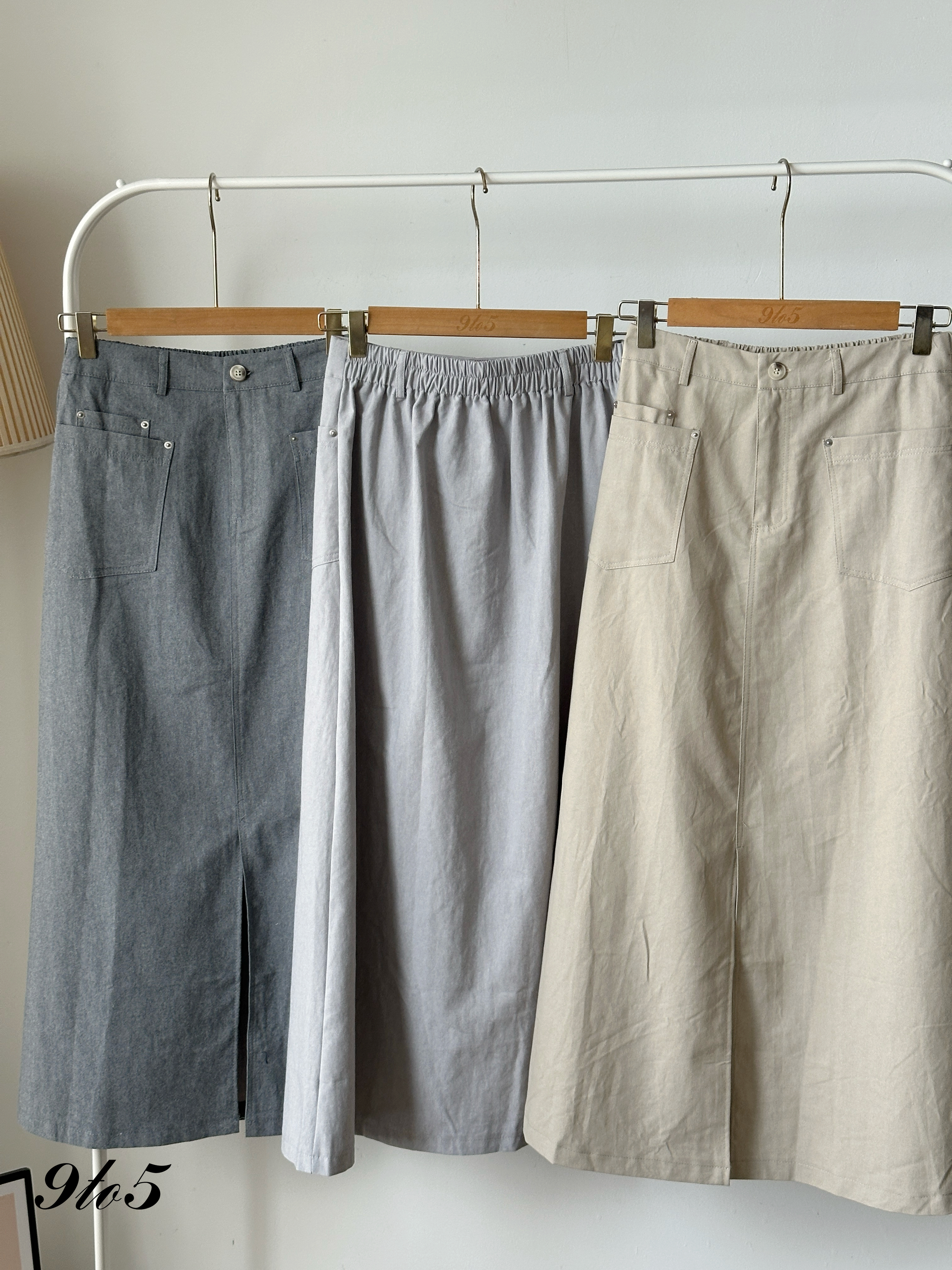 S1860 A Line Splited Skirt - 3 Colors