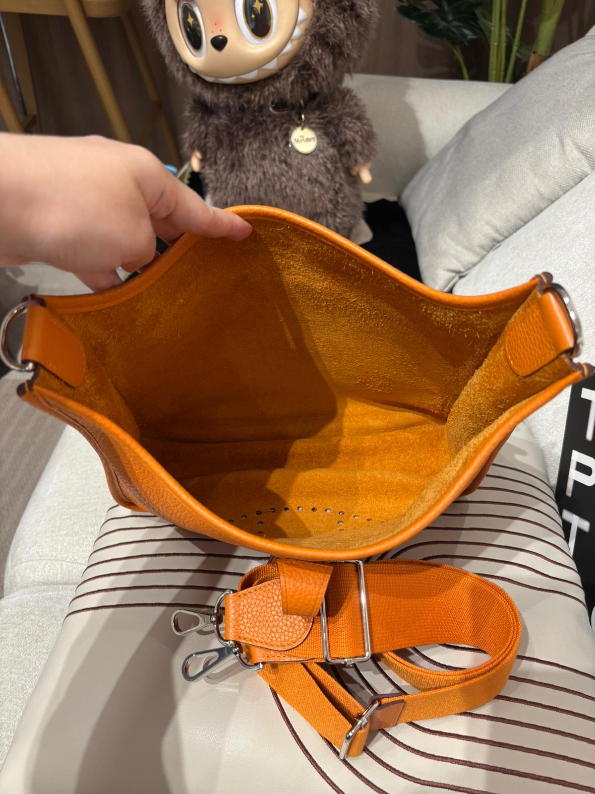 Hermes evelyne 29, Stamp C 杏脯色 TC粒粒牛皮 100%Authentic ,98%new ✅塵袋