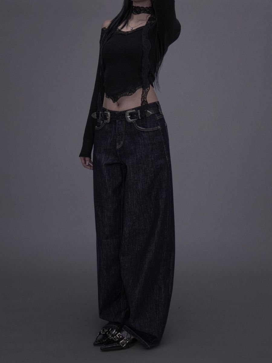 No-Fade Wide-Leg Jeans