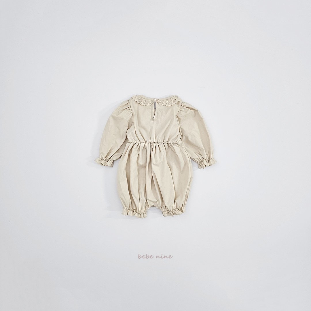 🌸預訂 韓國直送🌸🇰🇷Bebenine兩色蕾絲花邊寬鬆長袖連身服