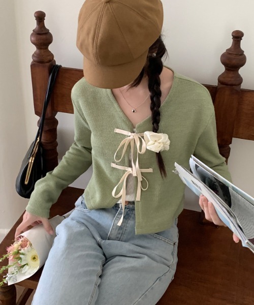 double ribbon 綁帶短外套