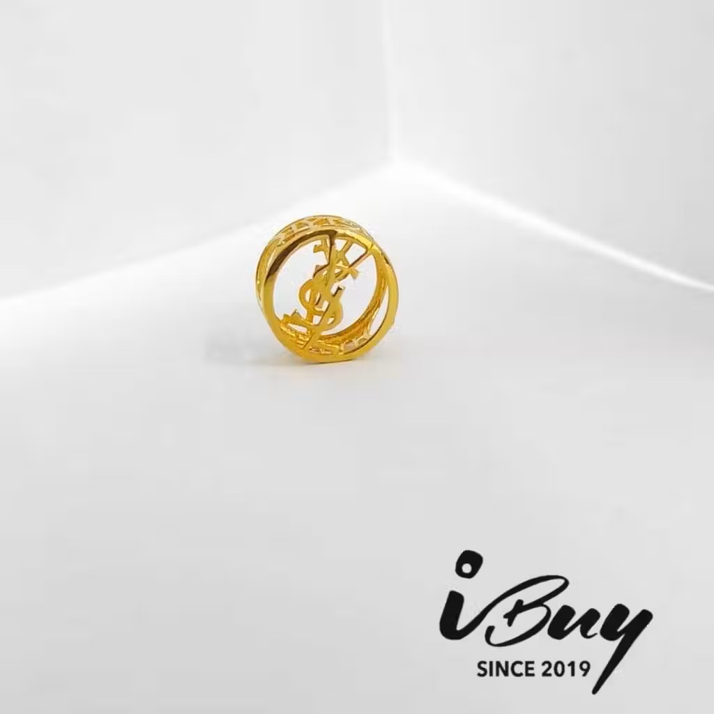 916 GOLD YSL ROUND CHARM BEAD 916 金 YSL 串咀