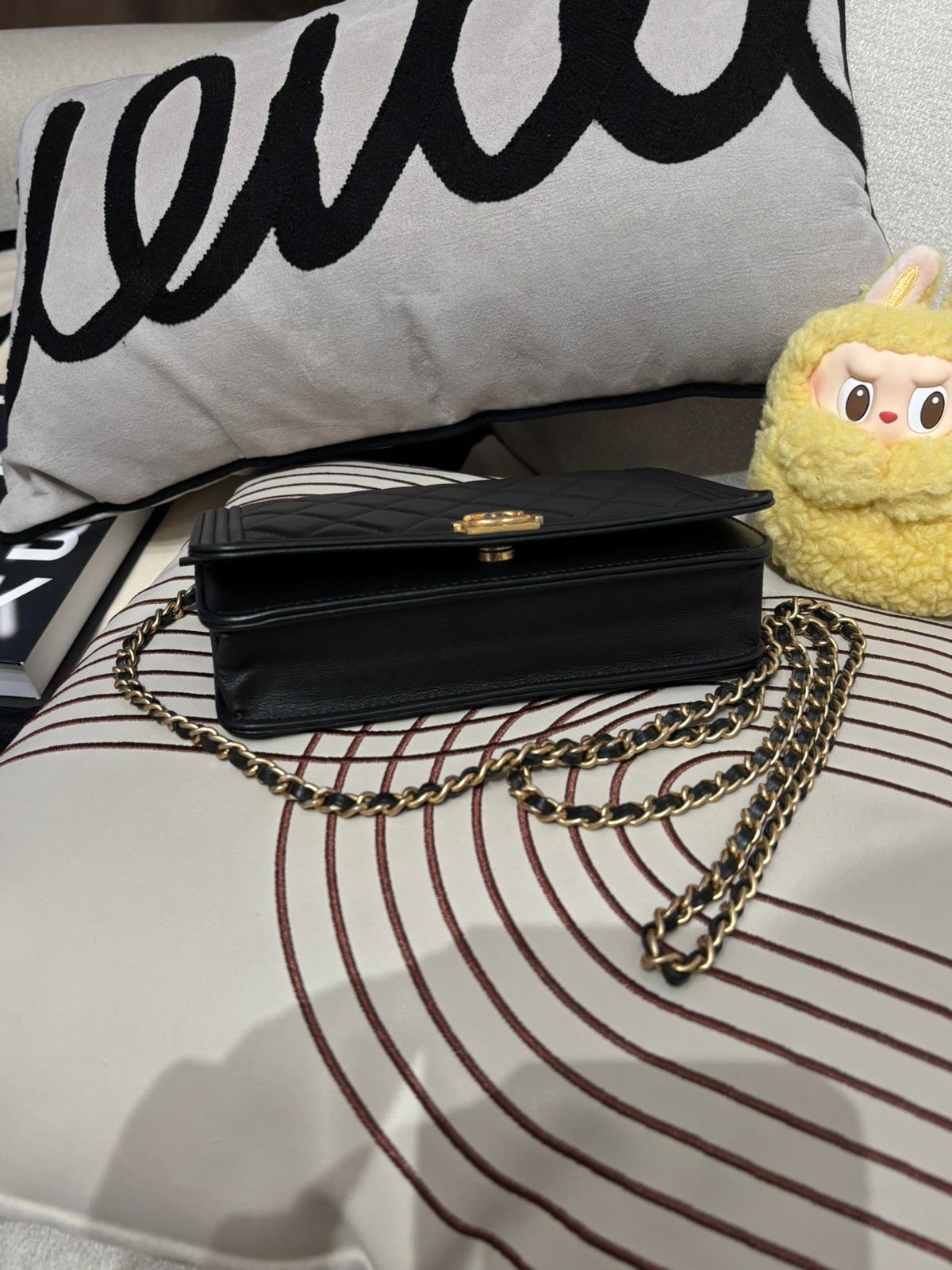 Chanel Boy Wallet On Chain woc 100%Authentic, 90%New ✅26Card✅Dust bag