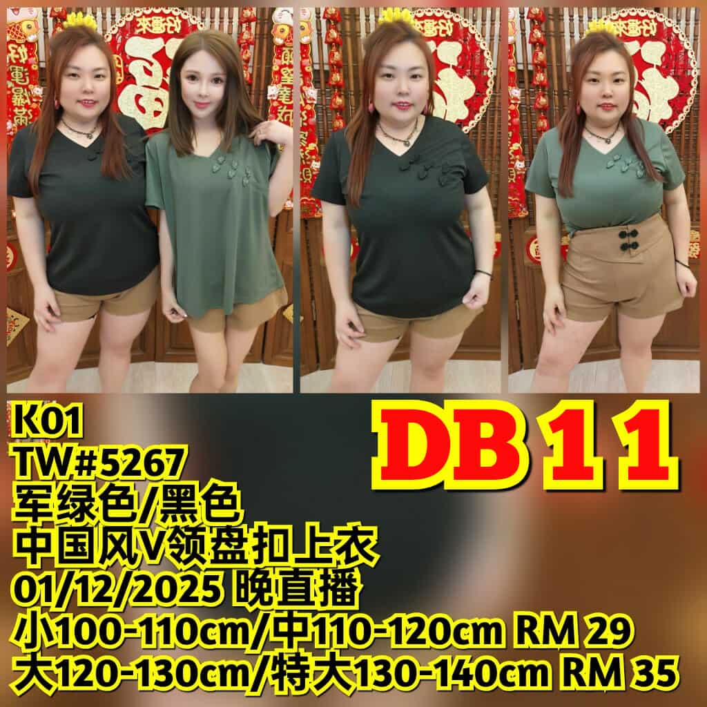 DB11 TW#5267 中国风 V领盘扣上衣