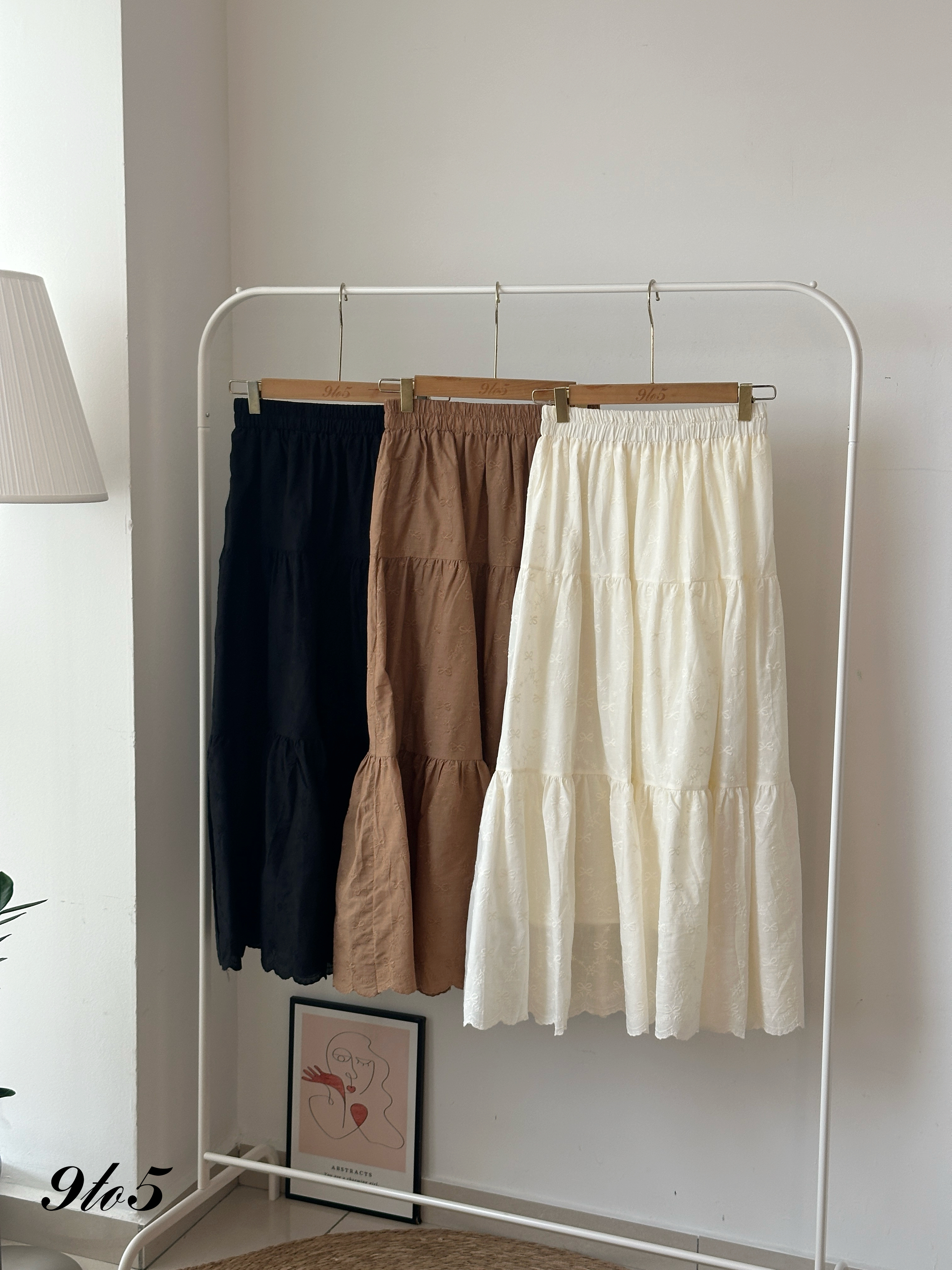 S1867 Long Layered Skirt - 3 Colors 