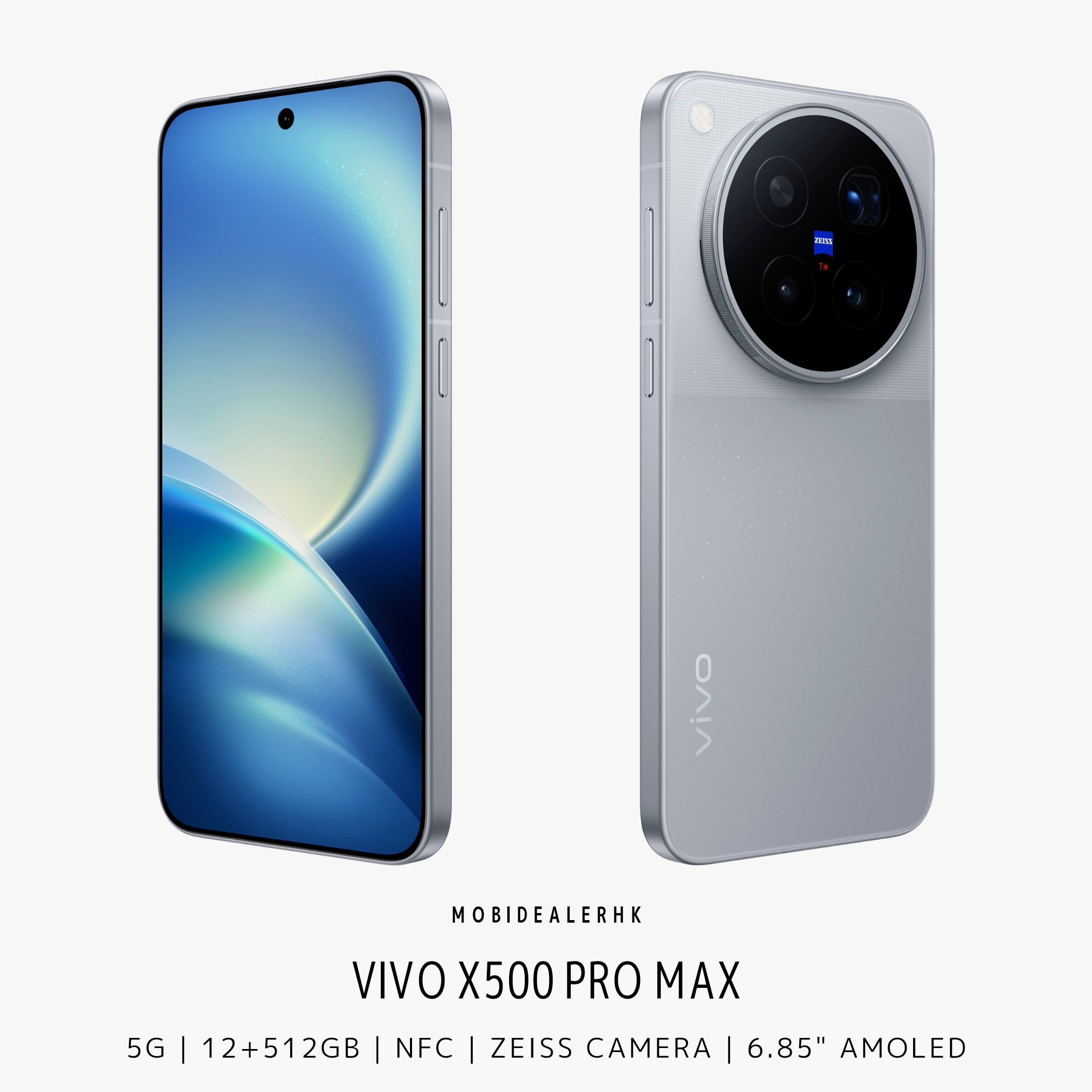 Vivo X500 Pro Max | 5G | 智能手機 | 蔡司 LOFIC 17EV 超動態主攝 | 2 億像素 APO 超級長焦 | 7800mAh 矽碳電池 | 天璣 9600 Pro 雙影像晶片 | IP68/IP69 雙防護