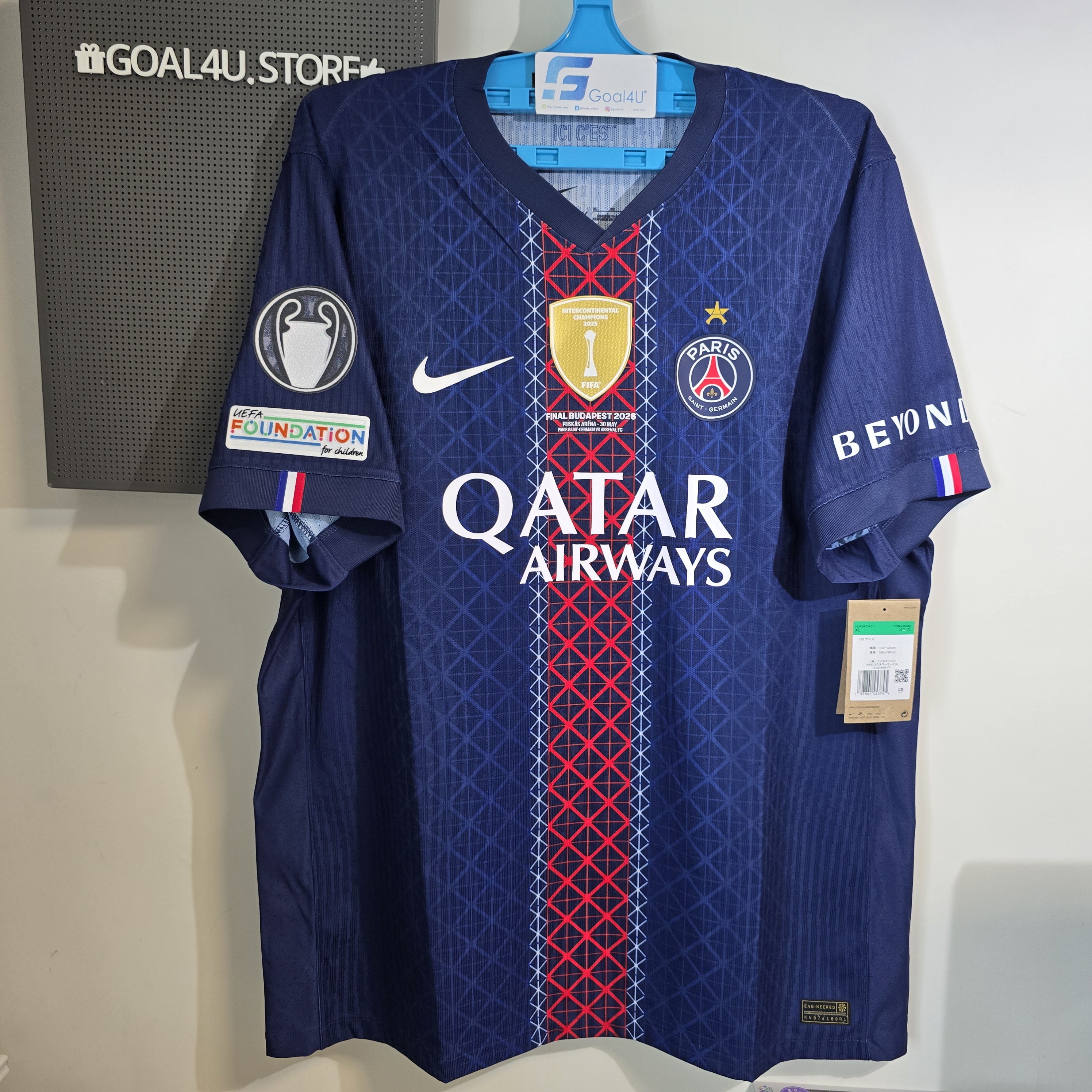 歐聯決賽版🏆 Nike PSG 巴黎聖日門 2025-26 主場球員版球衣 (可加印字章) HJ4547