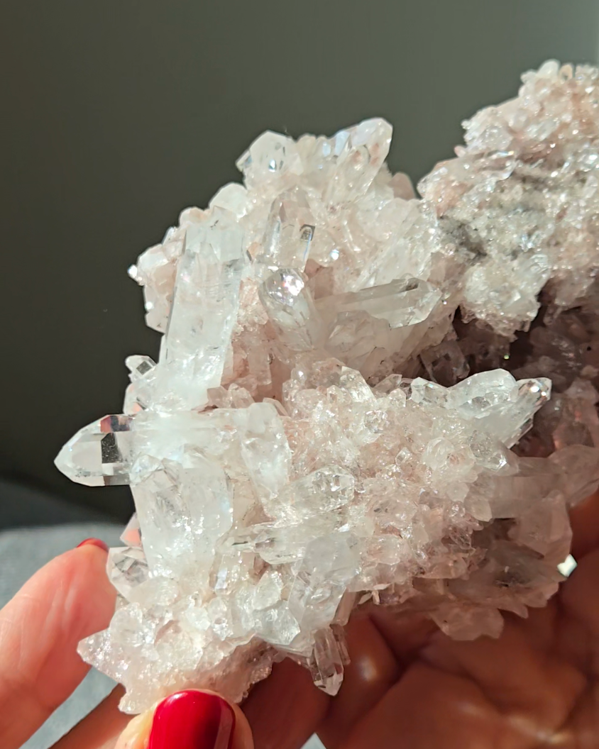 Pink Lemurian cluster with double terminations - LQ550