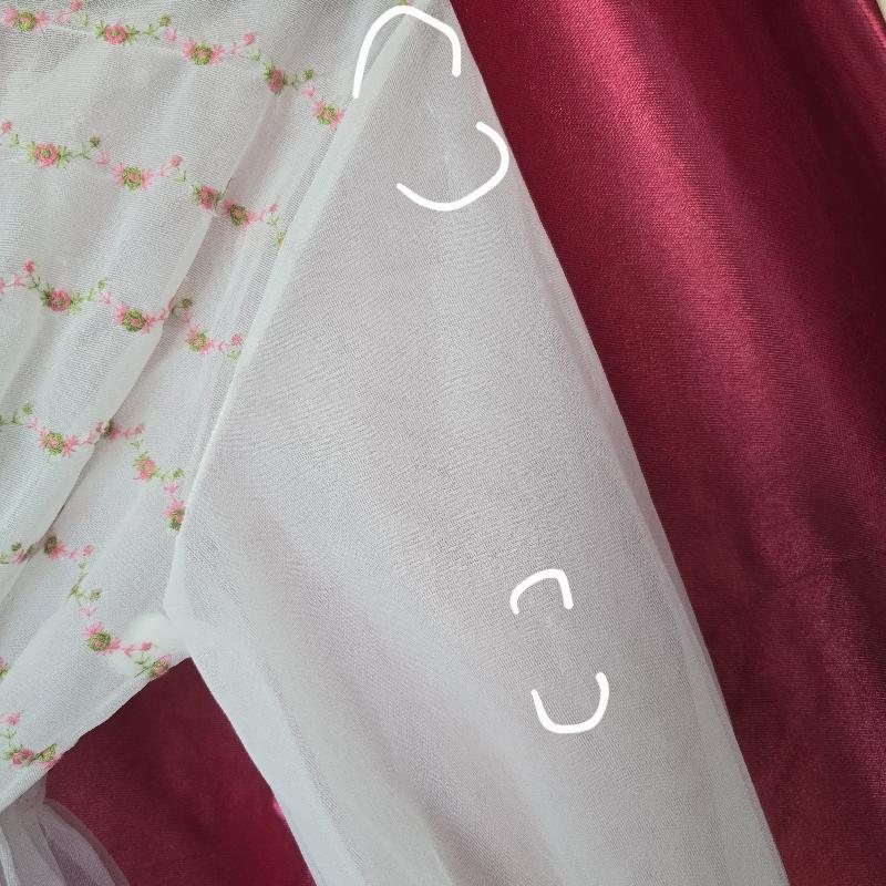 Vintage C.a. 1960s Embroidery White Chiffon Sleeping Gown (MT2522)