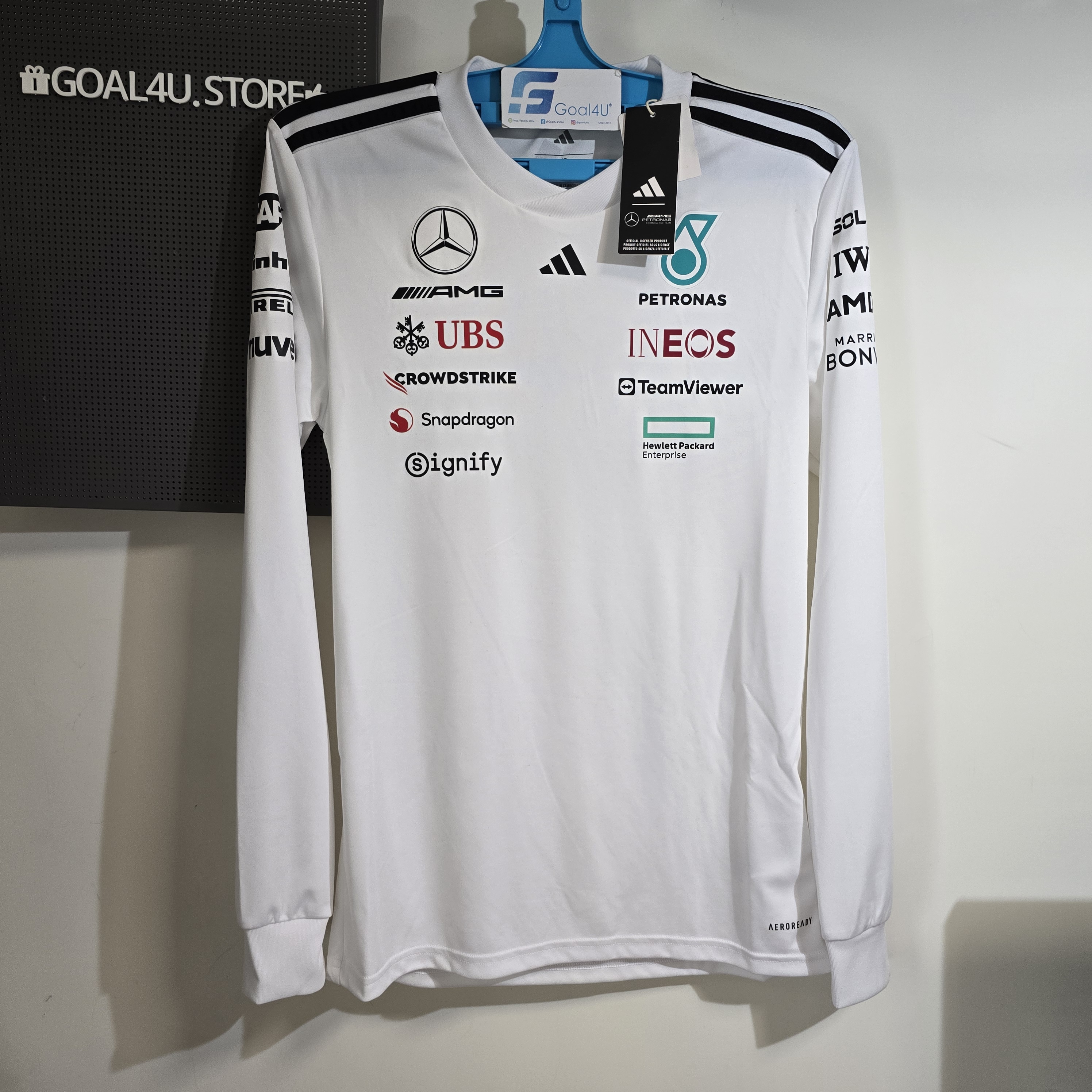 Adidas F1 Mercedes Benz 平治車隊 2026 白色車手長袖隊服 KF0147