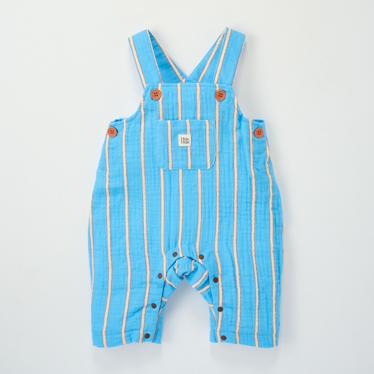 🇯🇵限量預訂 日本直送🇯🇵This and That四色條紋純棉紗吊帶連身褲