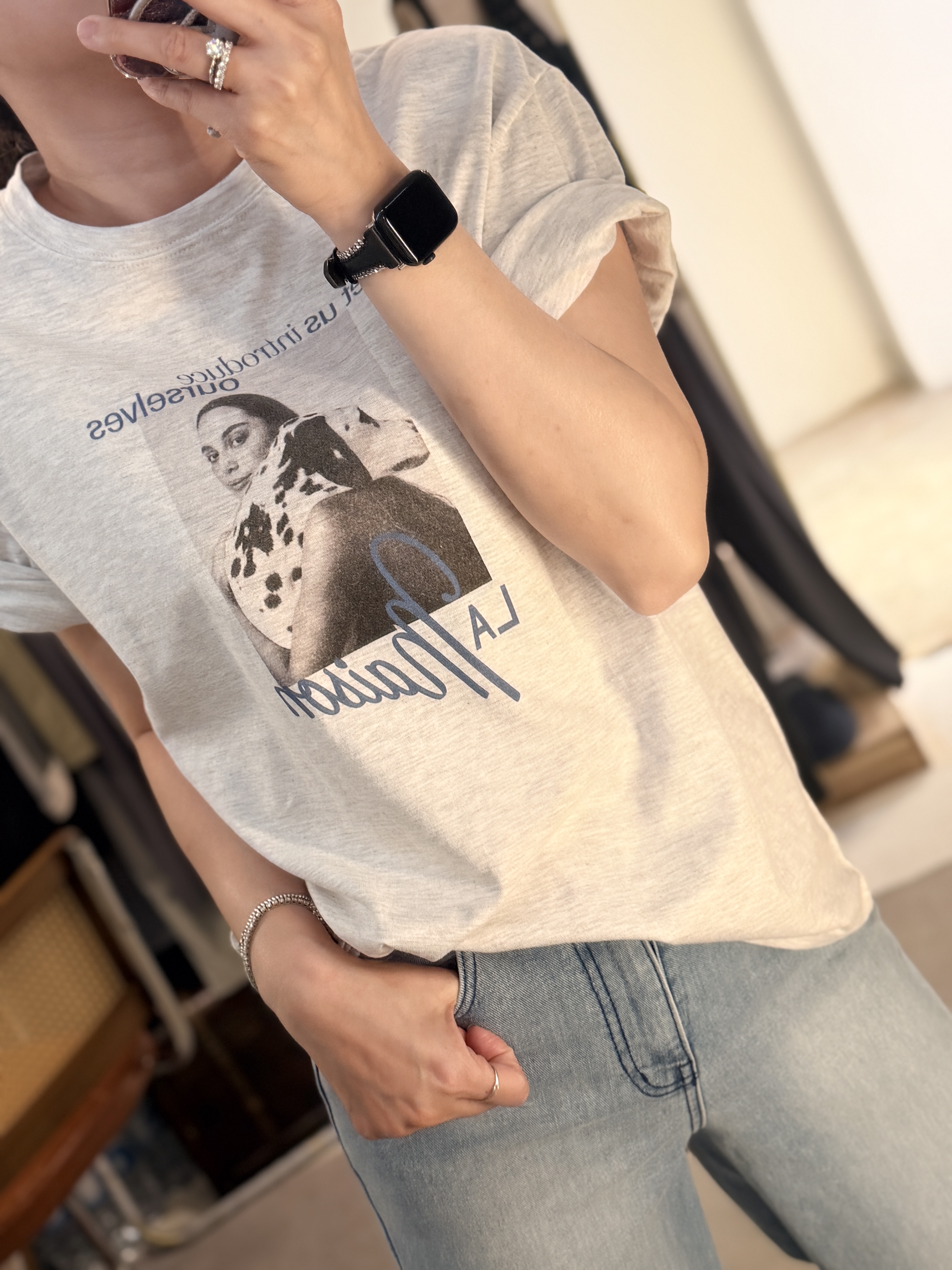 Woman & dog tee
