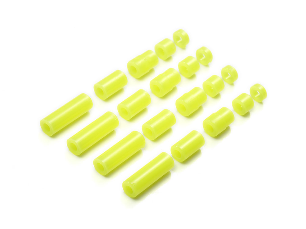 LIGHTWEIGHT PLASTIC SPACER SET (12/6.7/6/3/1.5mm) (FLUORESCENT YELLOW)