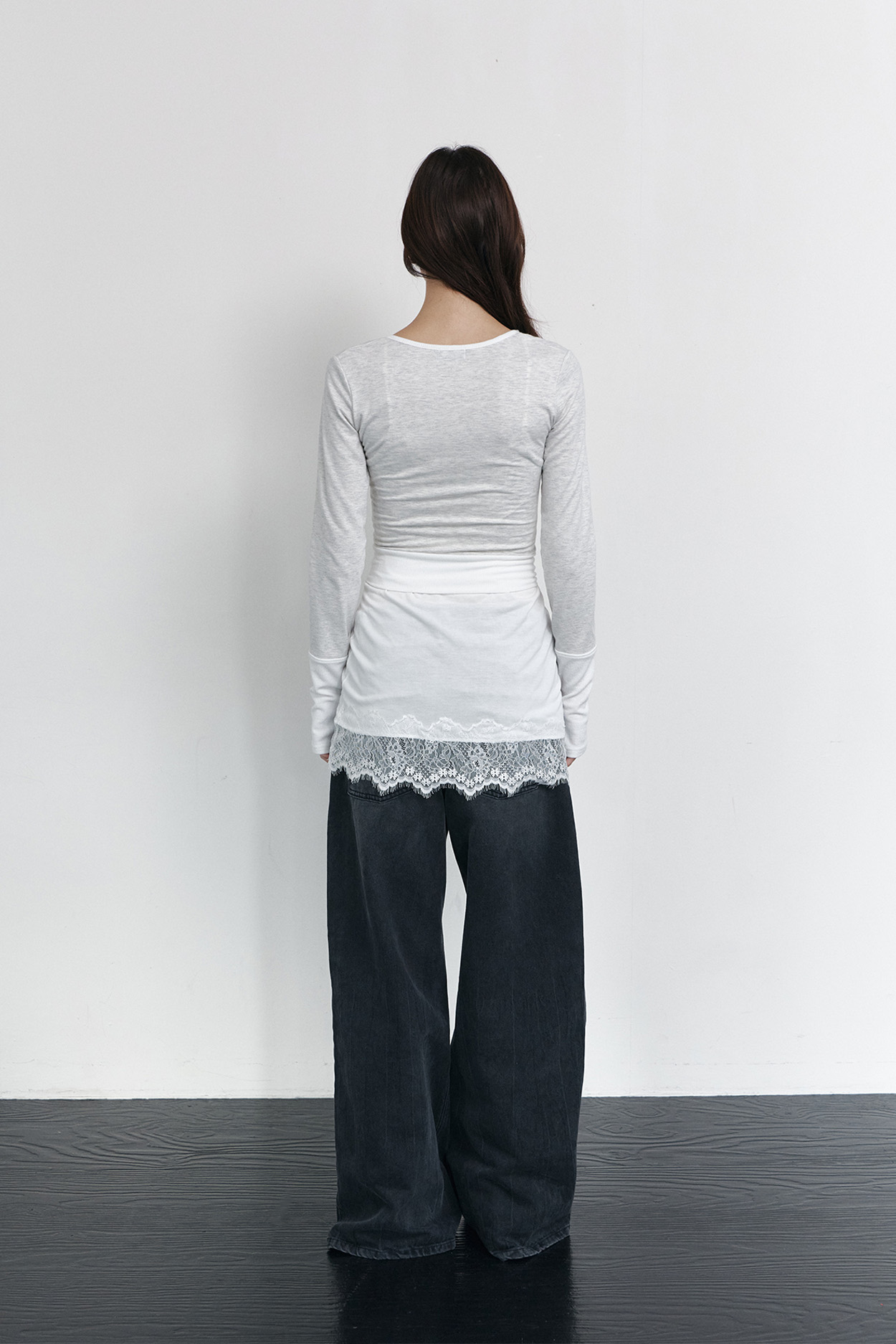pleaseNOFOLLOW - Selena Button Wrap long sleeve Top (Oatmeal)