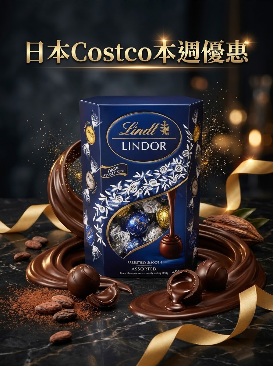 Lindt 瑞士蓮 LINDOR 黑巧克力綜合軟心球禮盒 - 450g