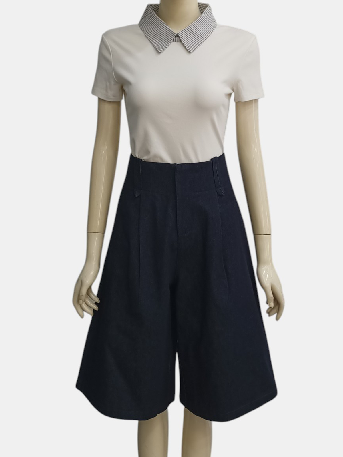 Denim Flow Cropped Wide Leg Pants M204