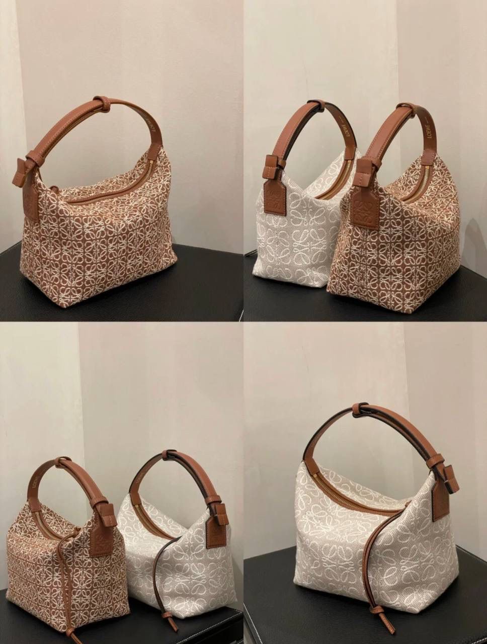 * 𝘊𝘶𝘣𝘪 𝘈𝘯𝘢𝘨𝘳𝘢𝘮 提花布手袋✌️ 大号尺寸:27-17-22cm（顶部宽处34cm） 编码:062102 黑色【配全套礼盒】 包包面料挺括度适中，没有固定形状 ，背上出门慵懒氛围感十足😘，肩带可以调节，伸缩至腋下背，单肩，手拎皆可